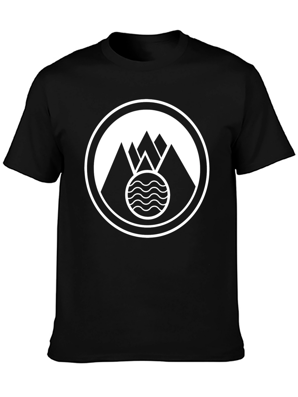 Mountain Waves Graphic Black T-Shirt