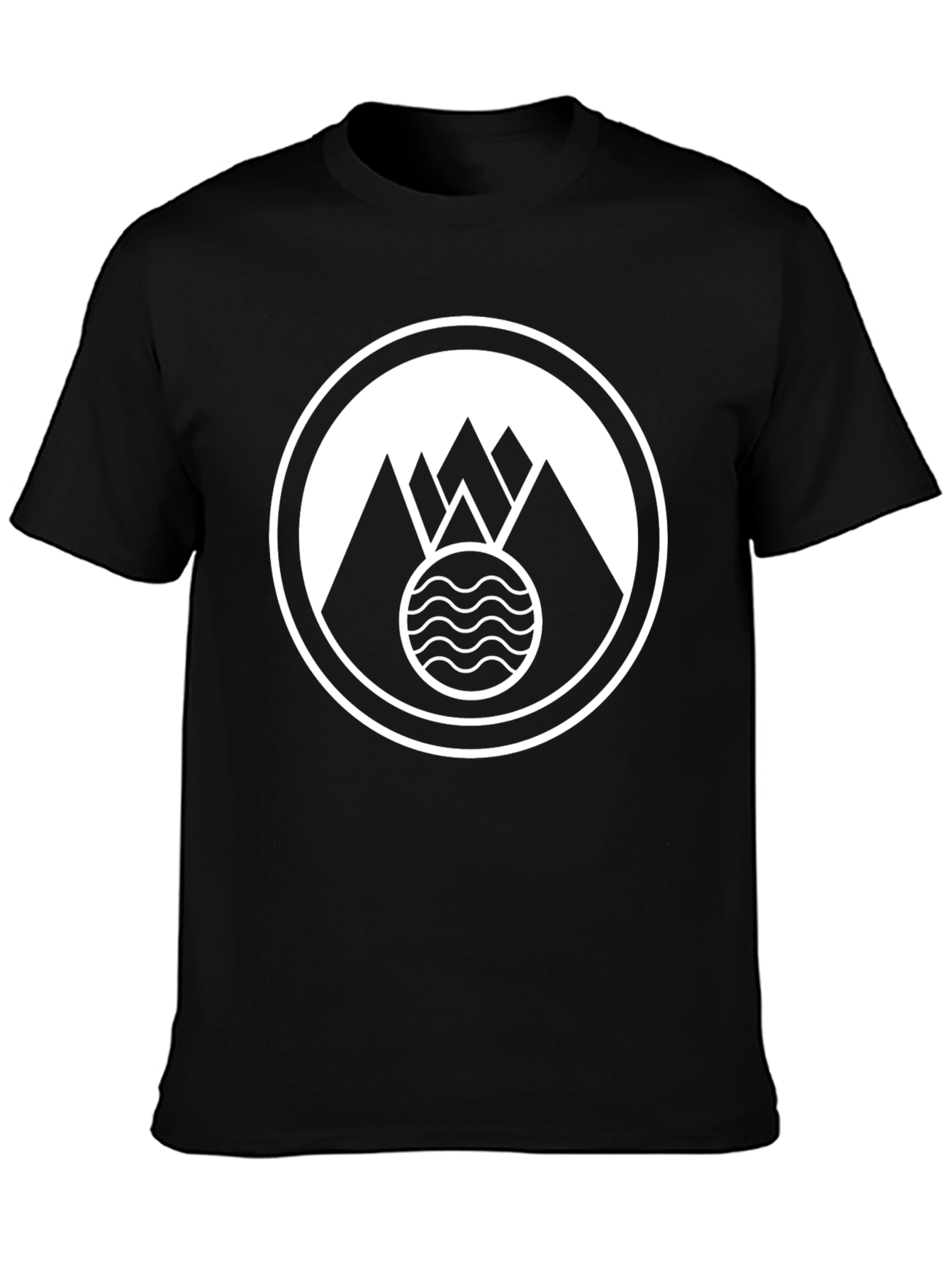 Mountain Waves Graphic Black T-Shirt