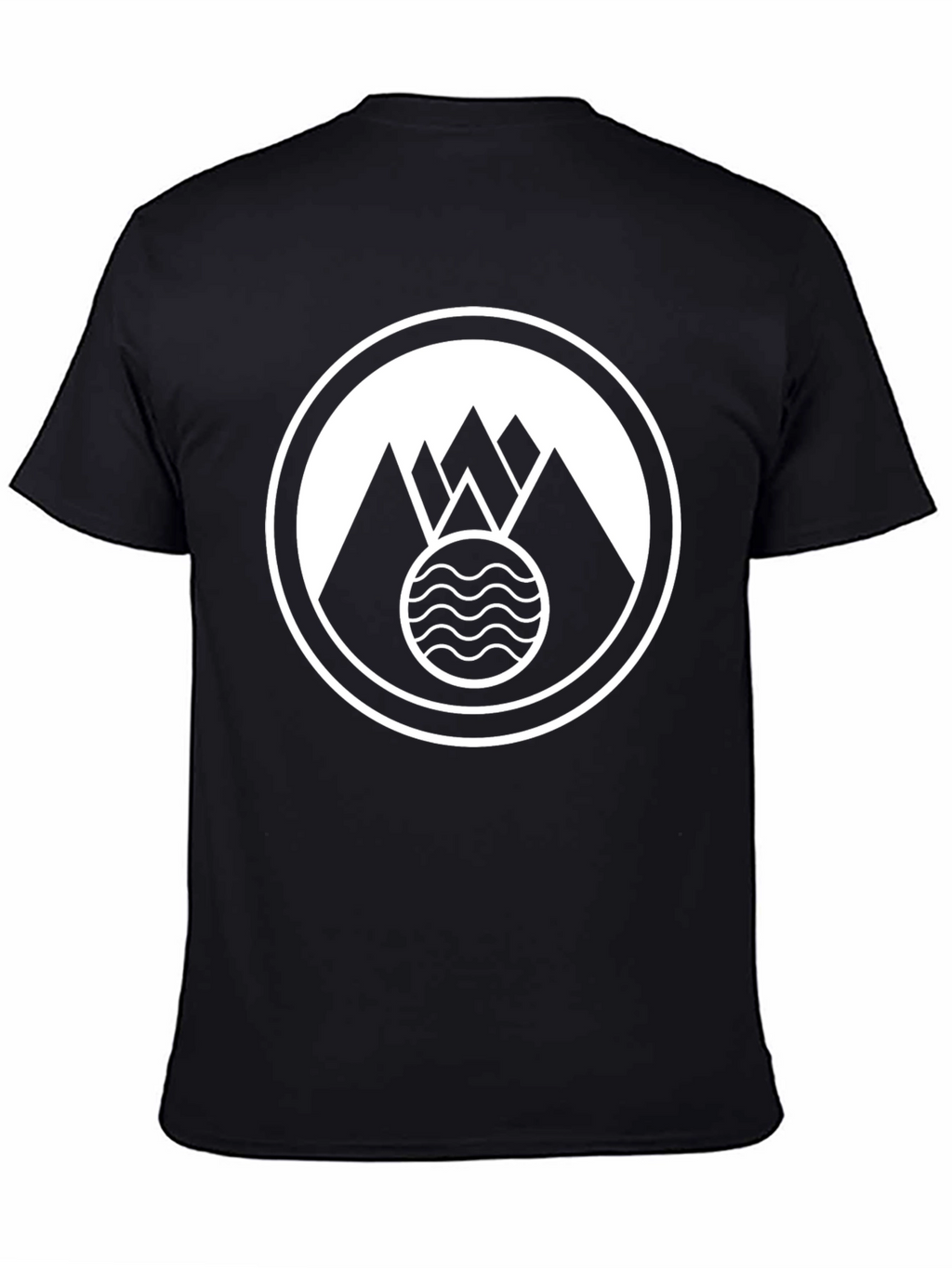 Mountain Waves Graphic Black T-Shirt
