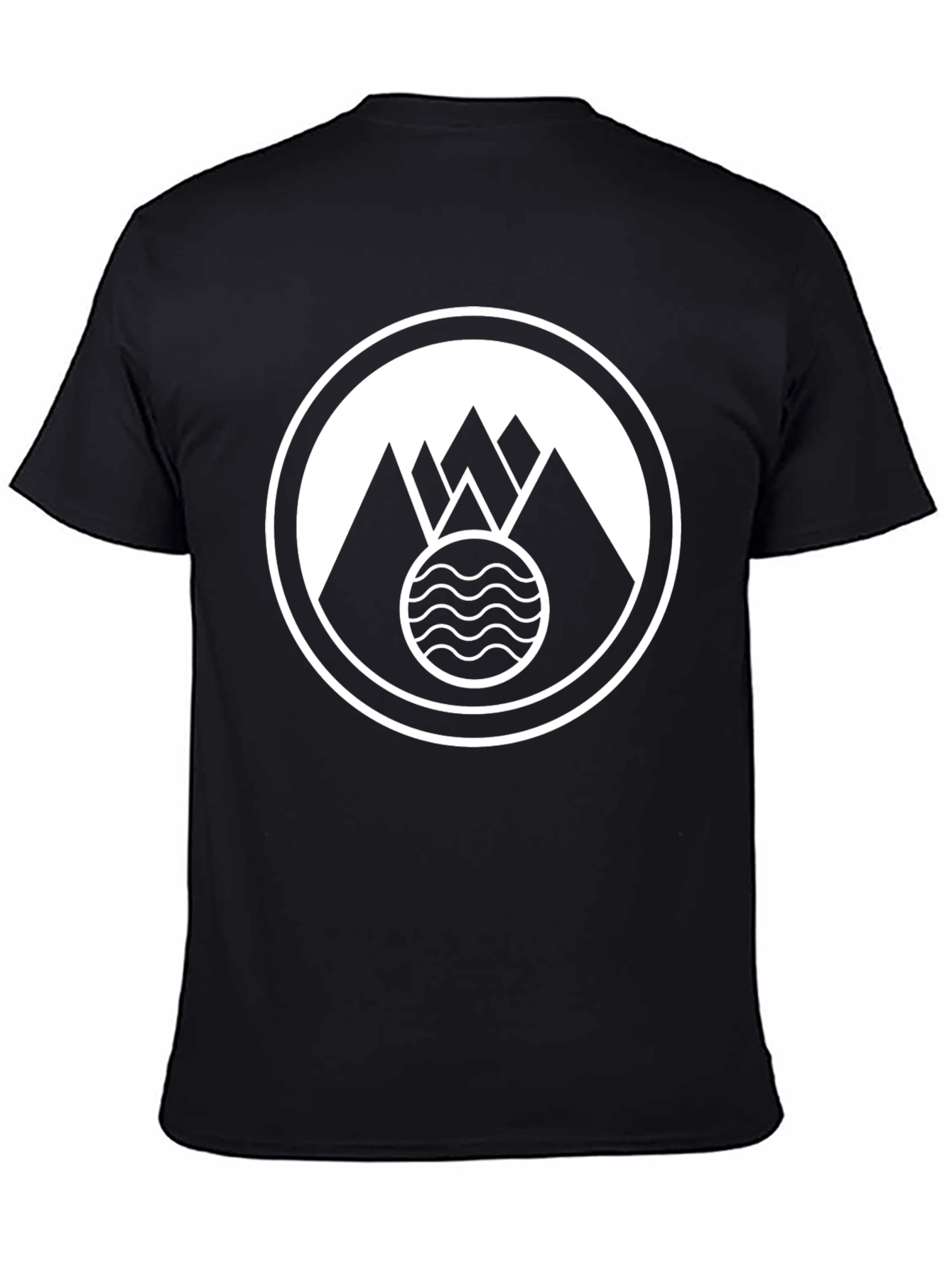 Mountain Waves Graphic Black T-Shirt