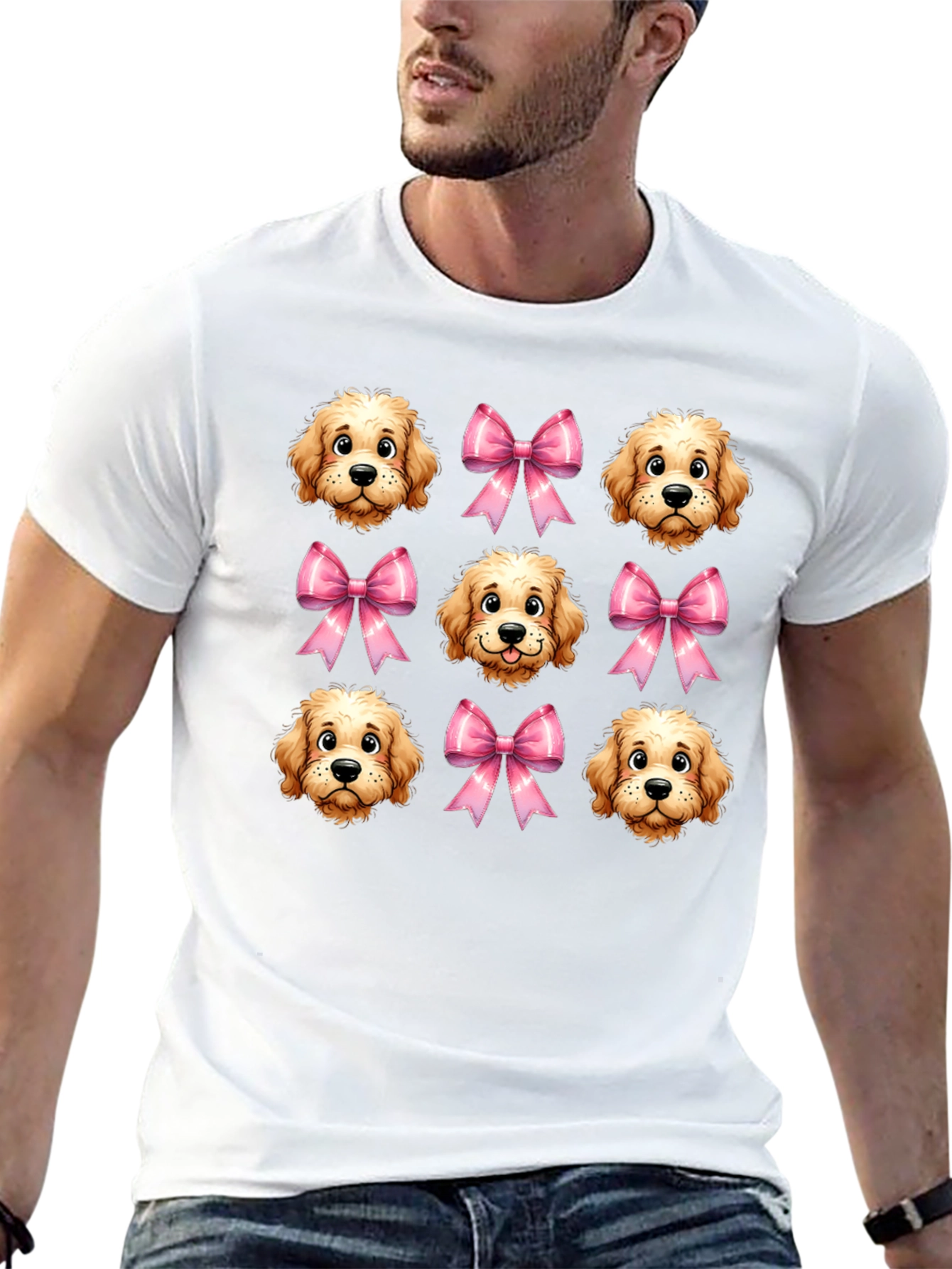 Dog & Bow Patterned T-Shirt