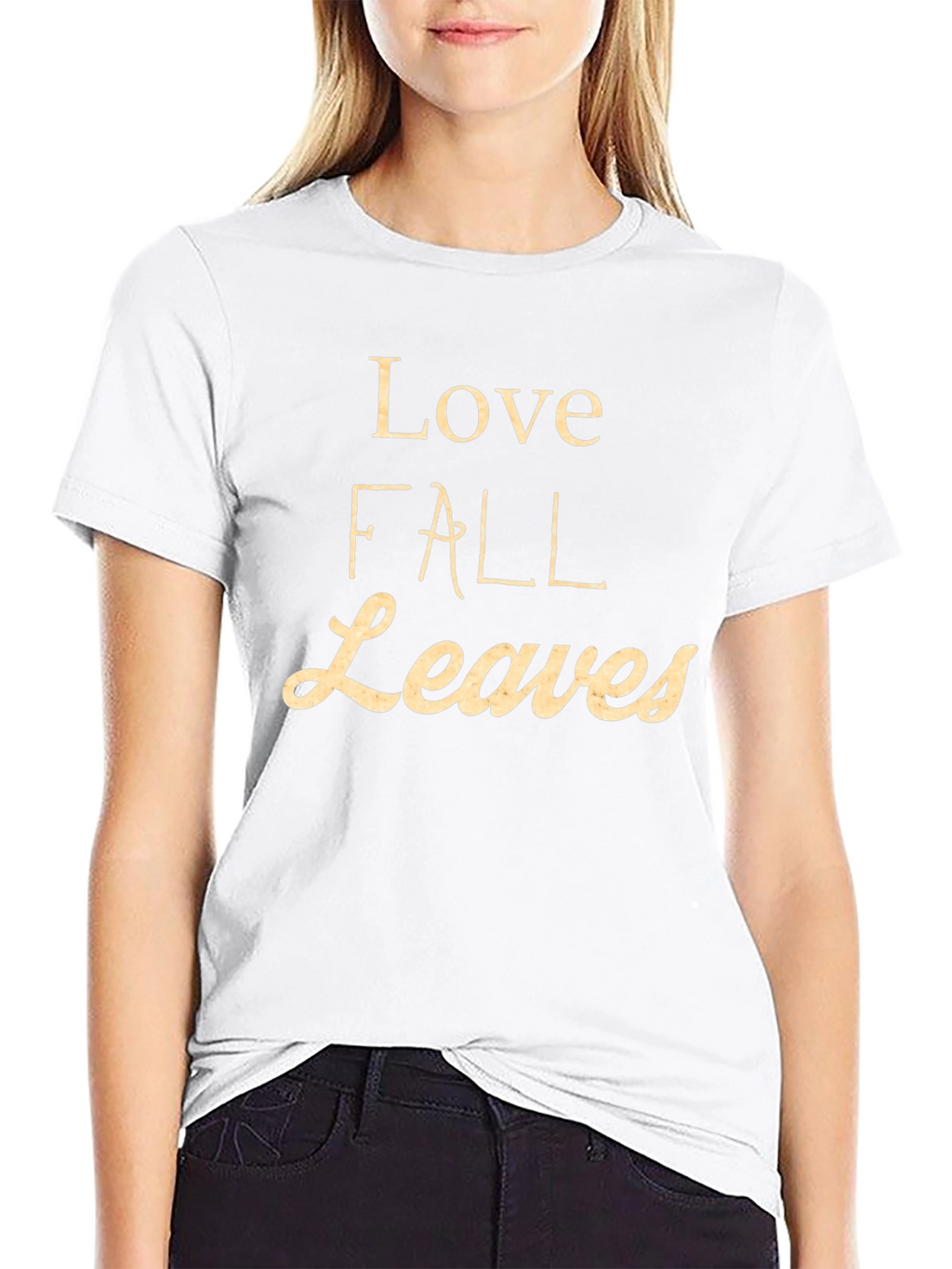 Love Fall Leaves Graphic Tee - Black T-Shirt