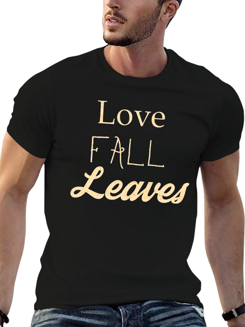 Love Fall Leaves Graphic Tee - Black T-Shirt