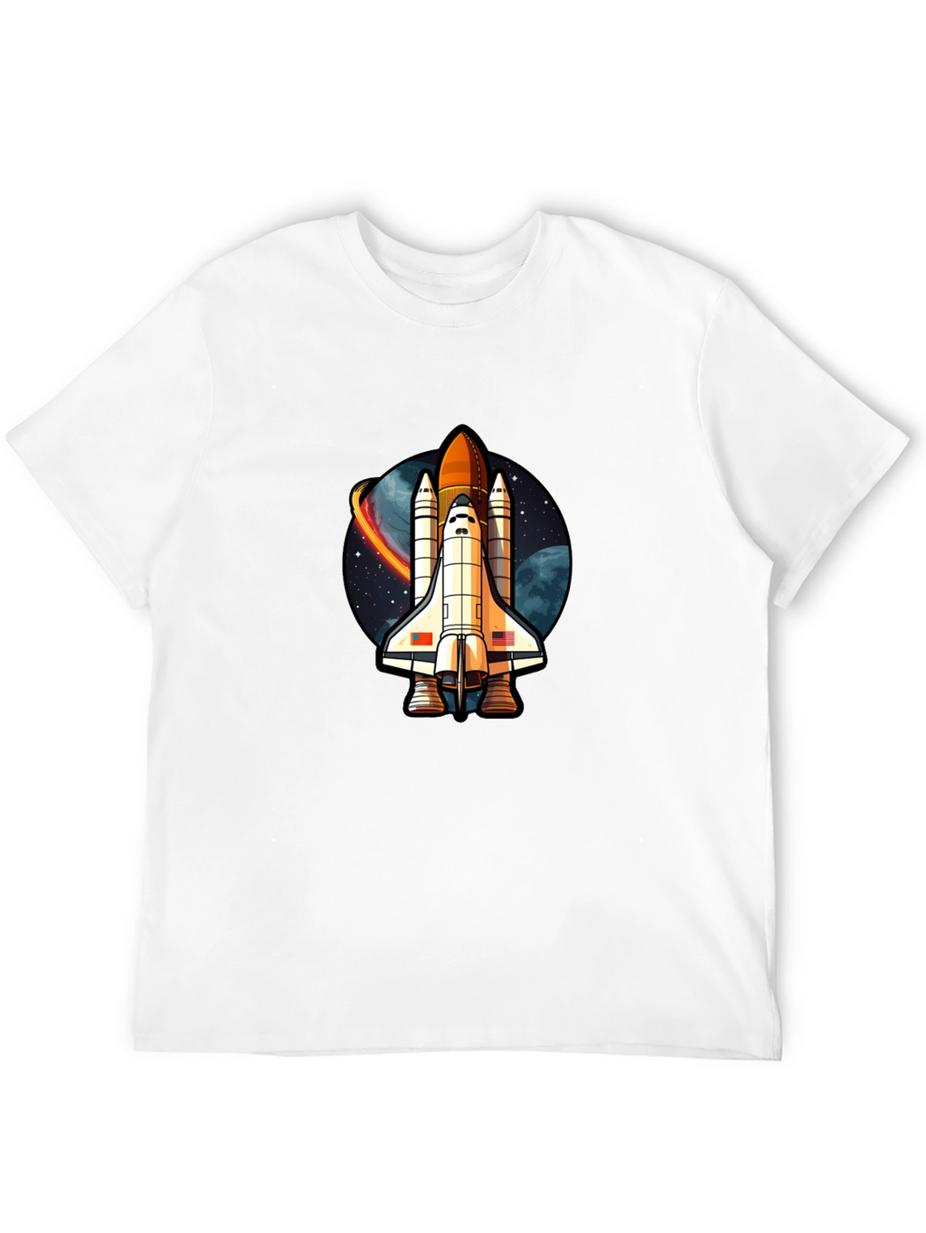 Space Shuttle Graphic T-Shirt - Classic Black Cotton Tee
