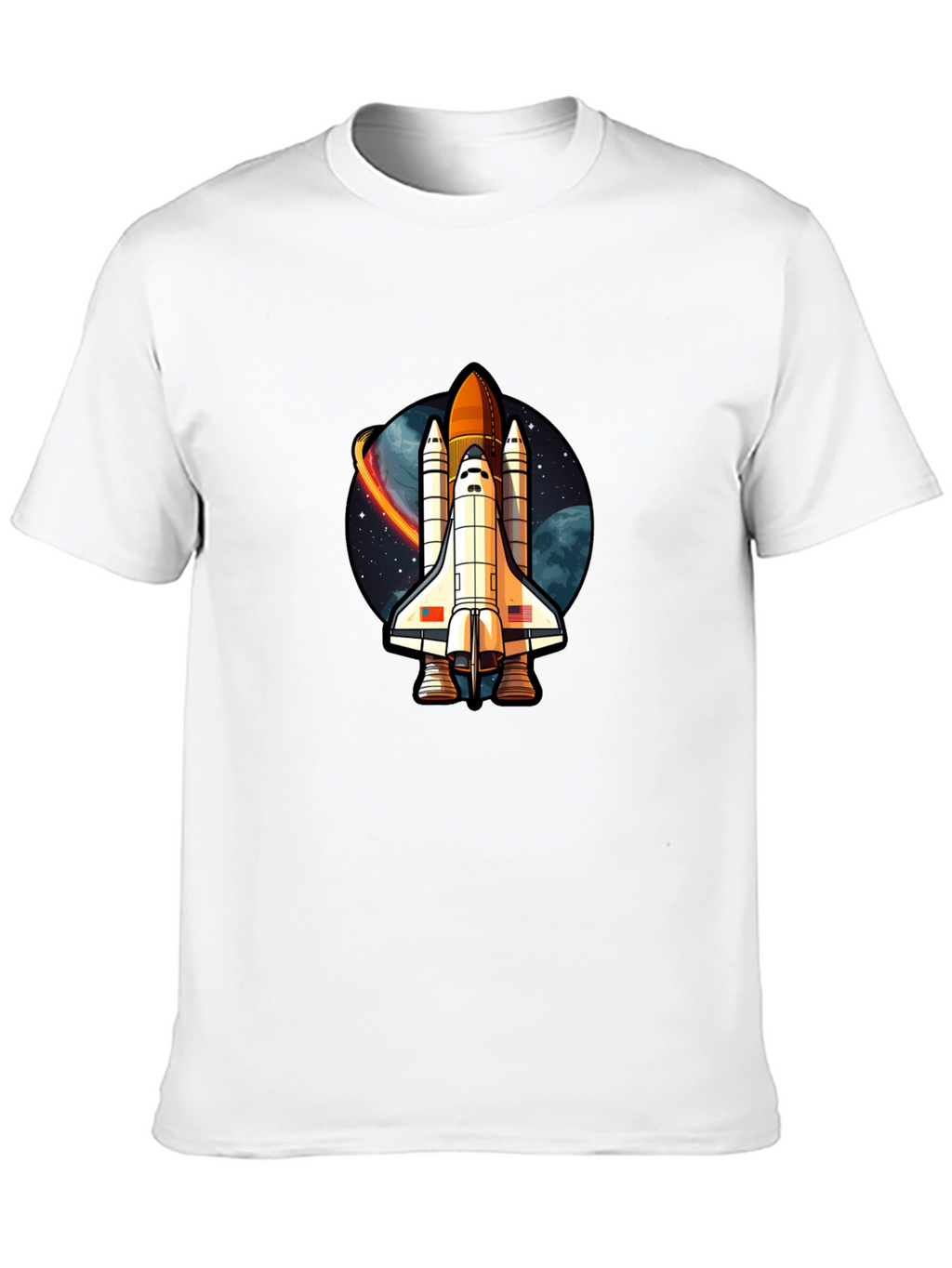 Space Shuttle Graphic T-Shirt - Classic Black Cotton Tee