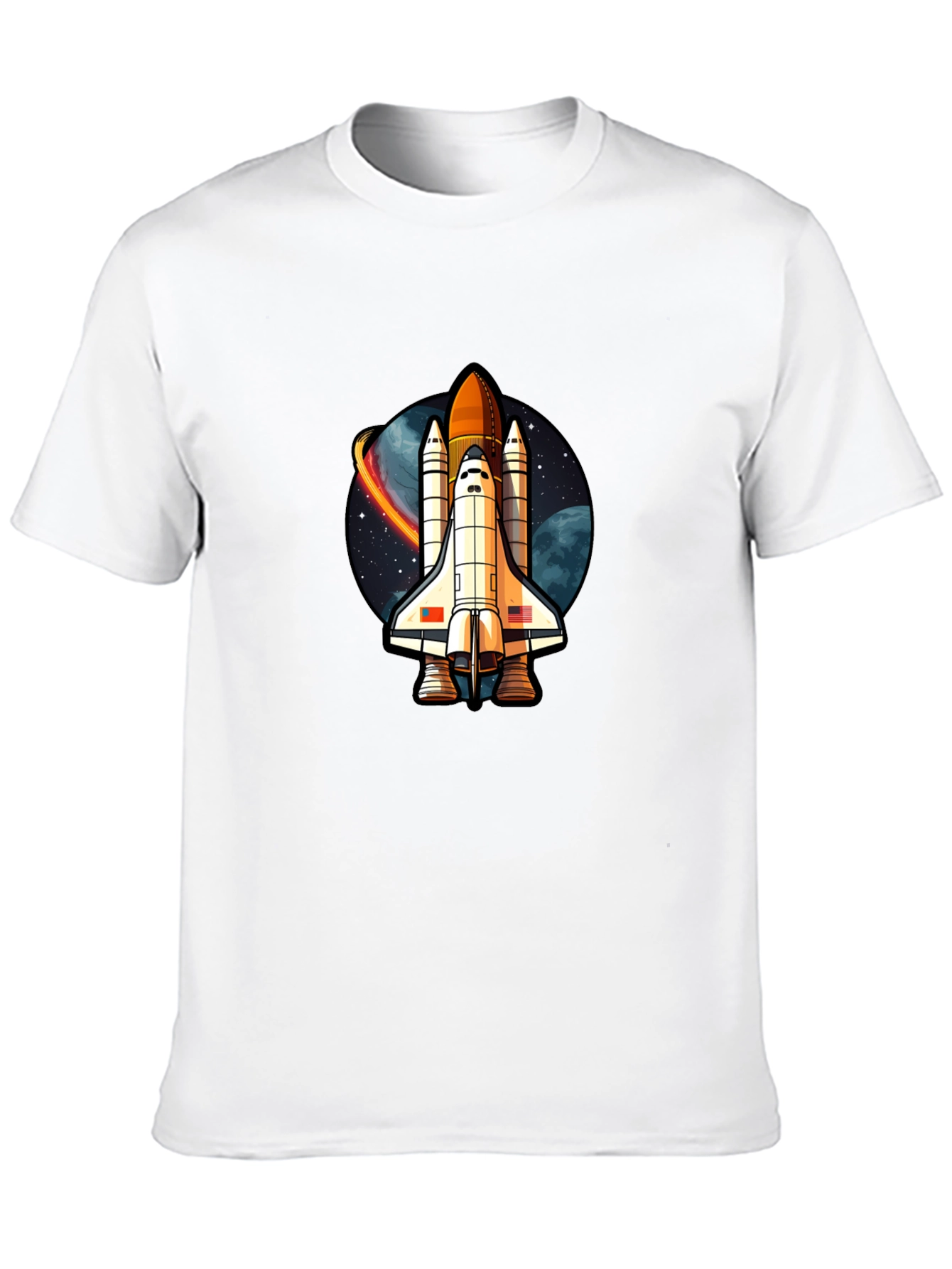 Space Shuttle Graphic T-Shirt - Classic Black Cotton Tee