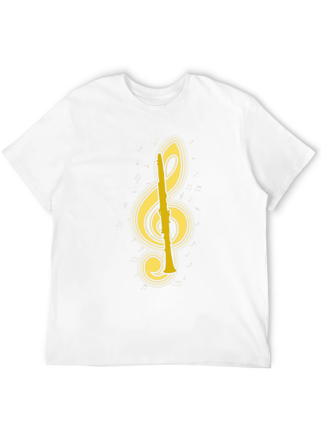 Musical Clef & Clarinet Graphic Tee - Black