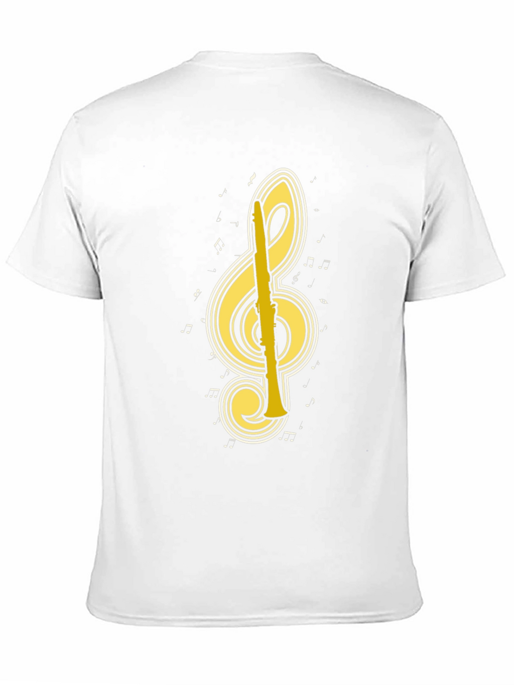 Musical Clef & Clarinet Graphic Tee - Black