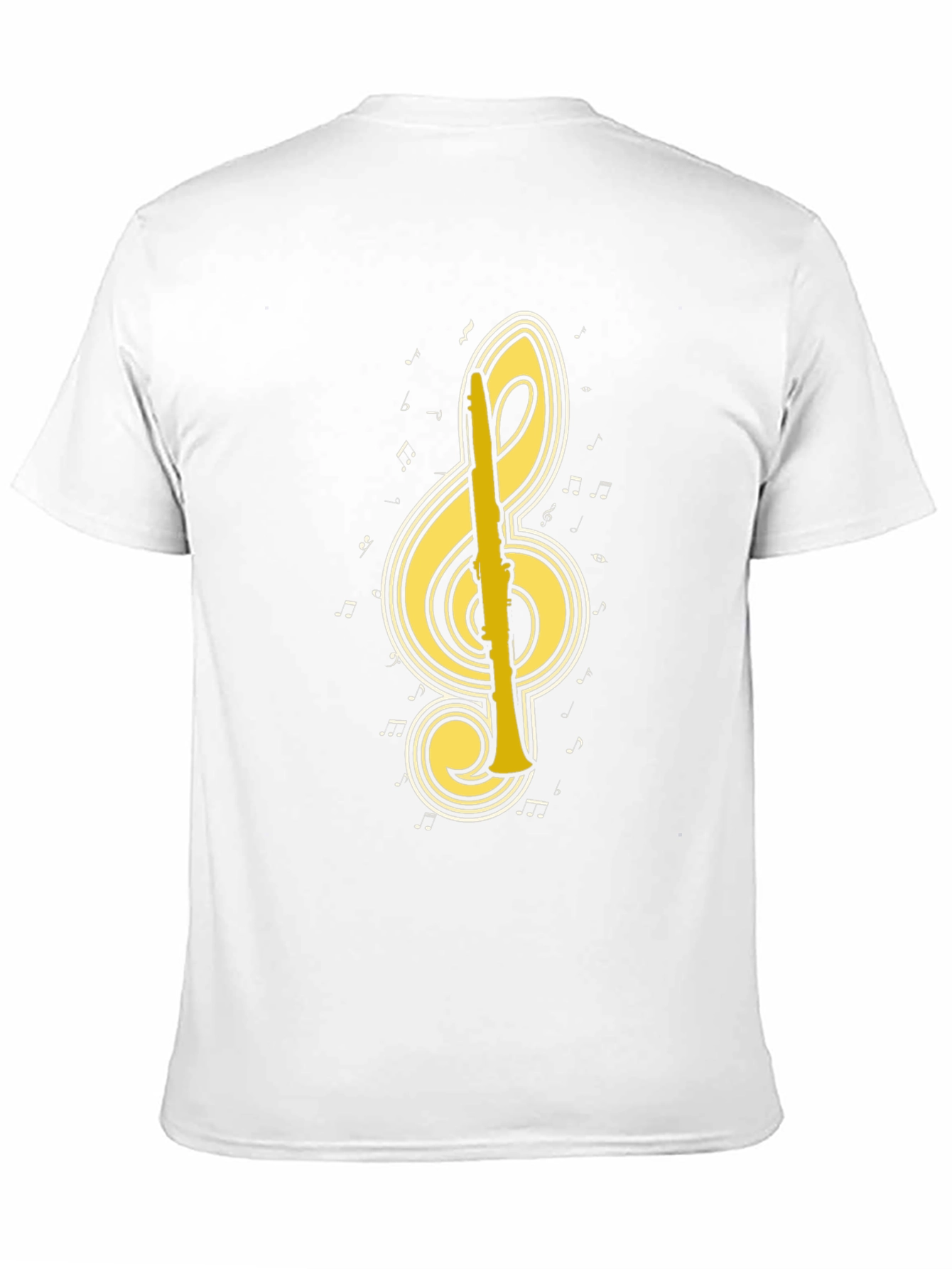 Musical Clef & Clarinet Graphic Tee - Black