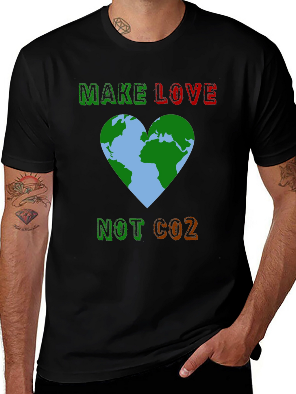 Eco-Friendly Graphic T-Shirt: Make Love Not CO2
