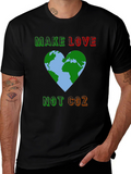 Eco-Friendly Graphic T-Shirt: Make Love Not CO2