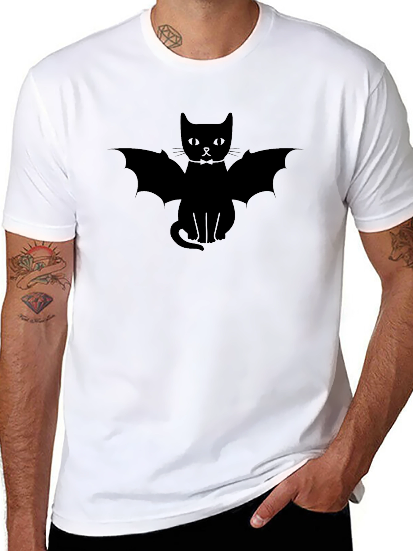 Bat Cat T-Shirt - Spooky Halloween Tee