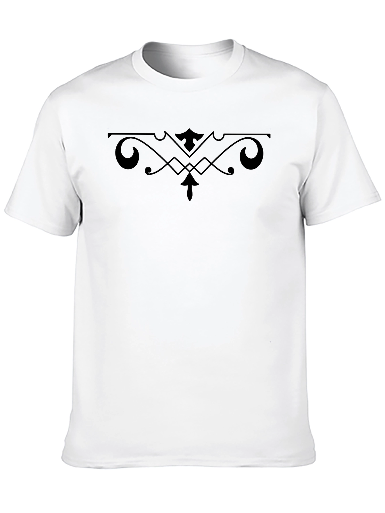 Elegant Black Tee with Ornamental Design