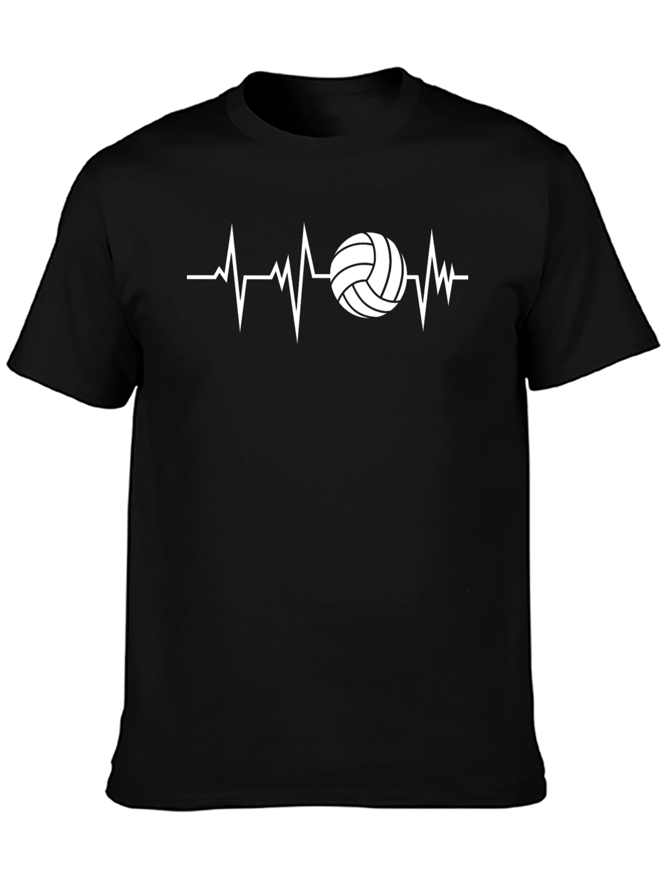 Volleyball Heartbeat T-Shirt - Black Graphic Tee