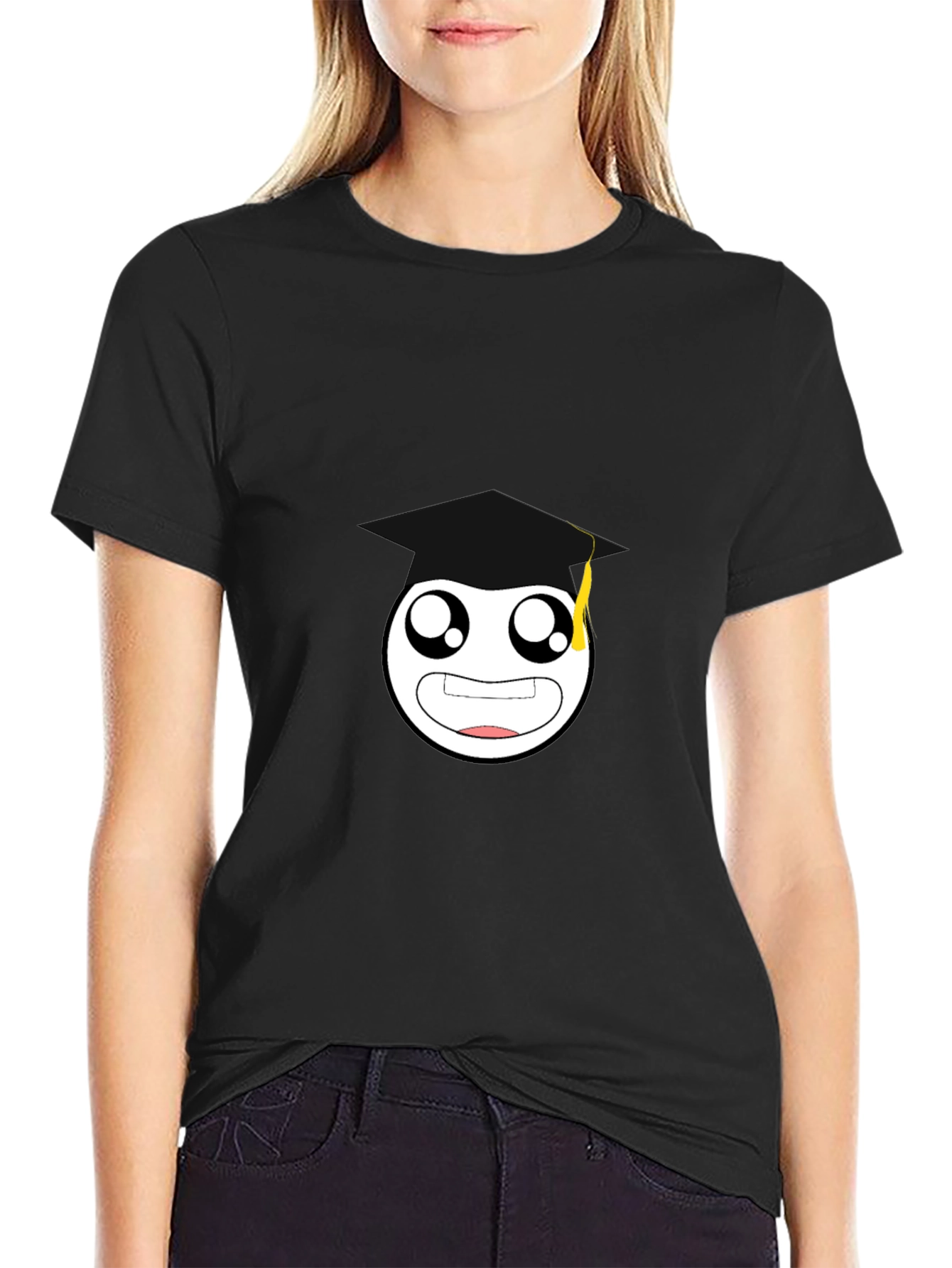 Graduation Emoji Black T-Shirt - Unisex
