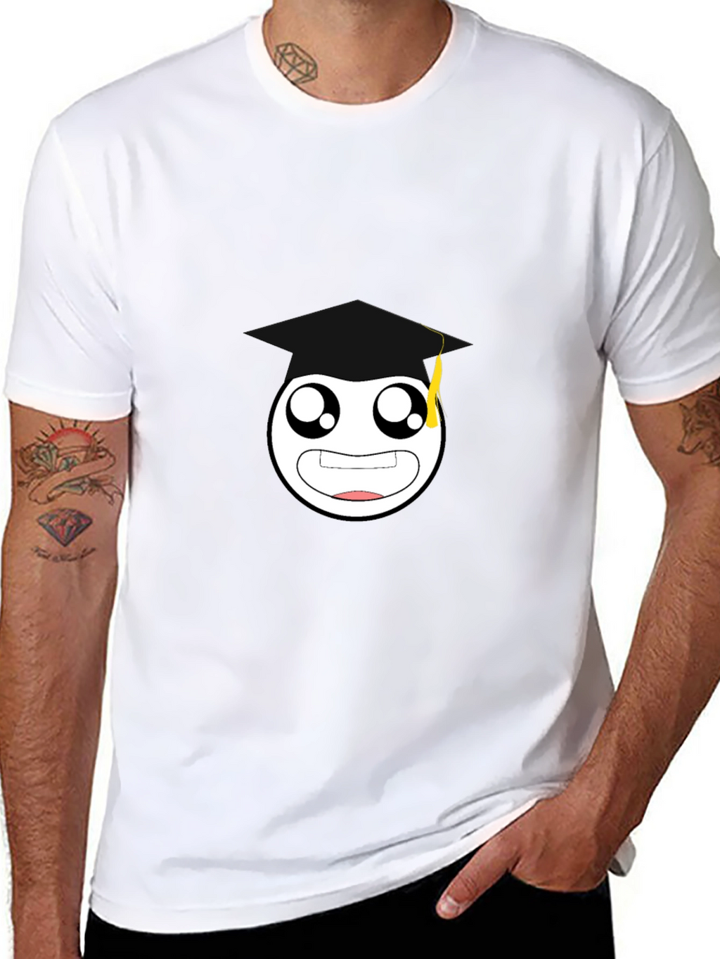 Graduation Emoji Black T-Shirt - Unisex