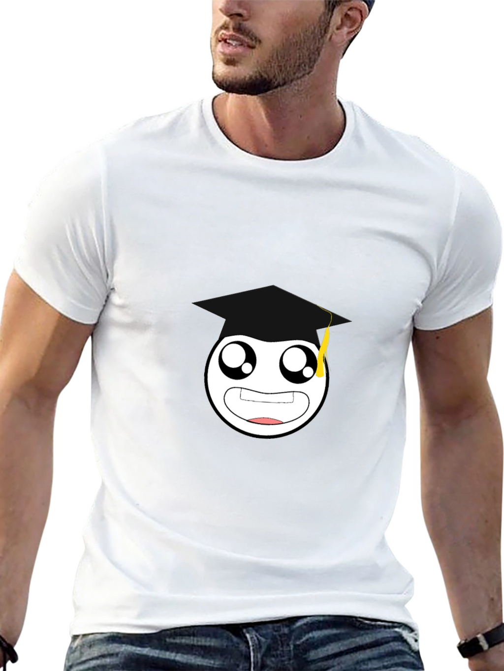 Graduation Emoji Black T-Shirt - Unisex