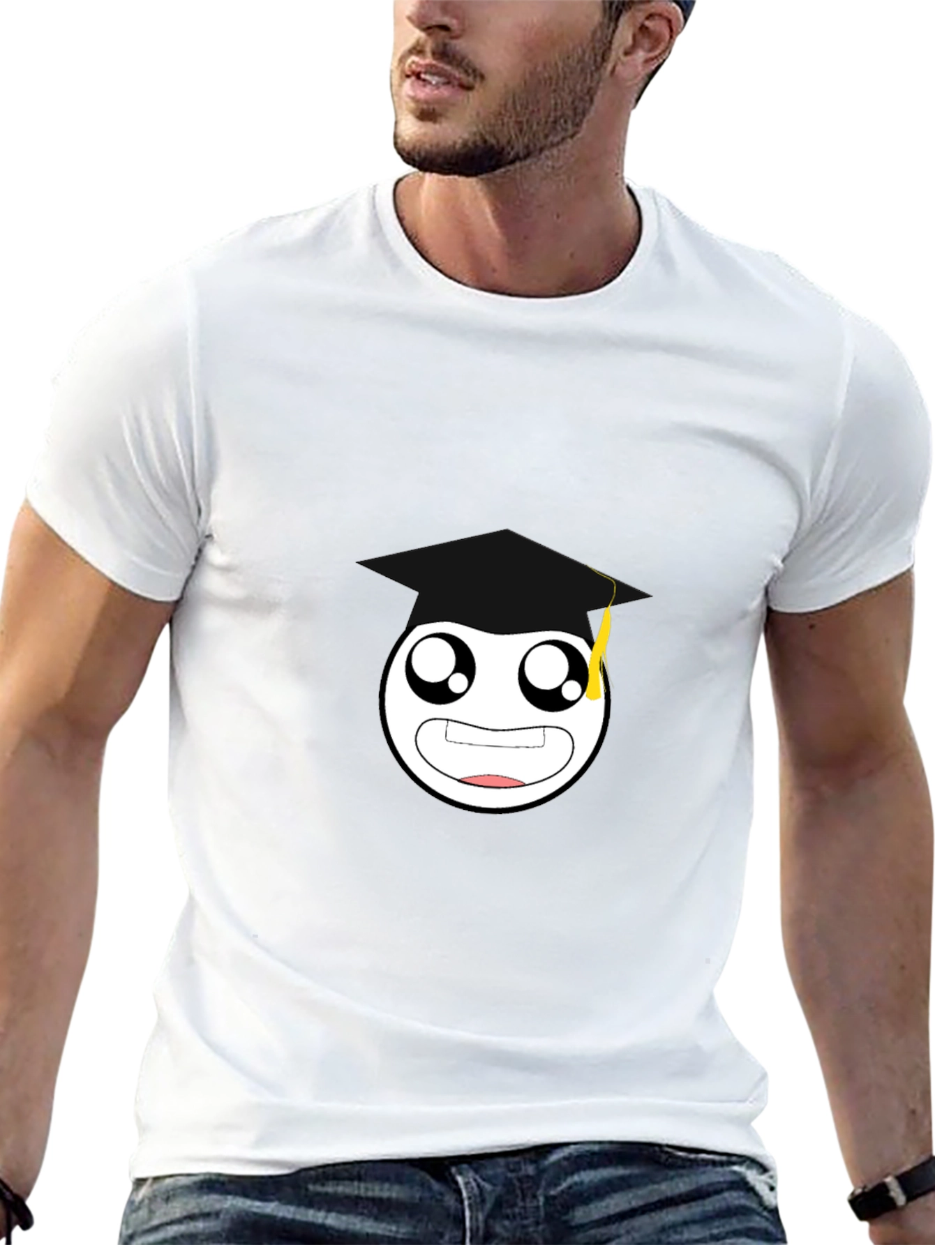 Graduation Emoji Black T-Shirt - Unisex