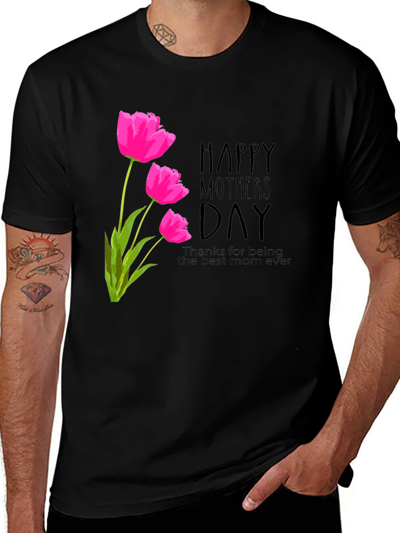 Happy Mothers Day Tulip Graphic T-Shirt