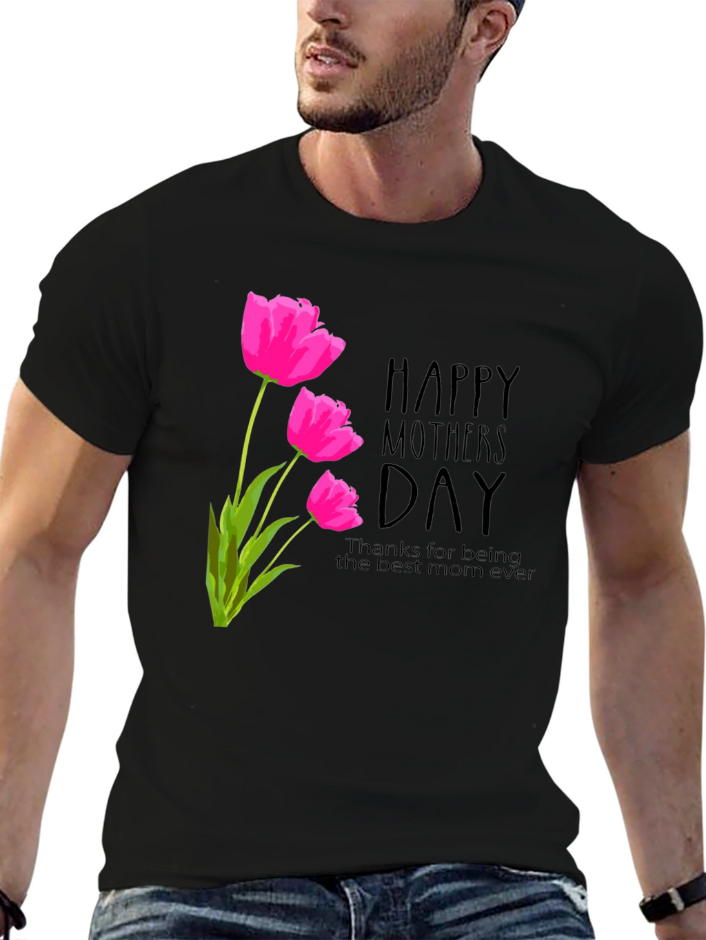 Happy Mothers Day Tulip Graphic T-Shirt