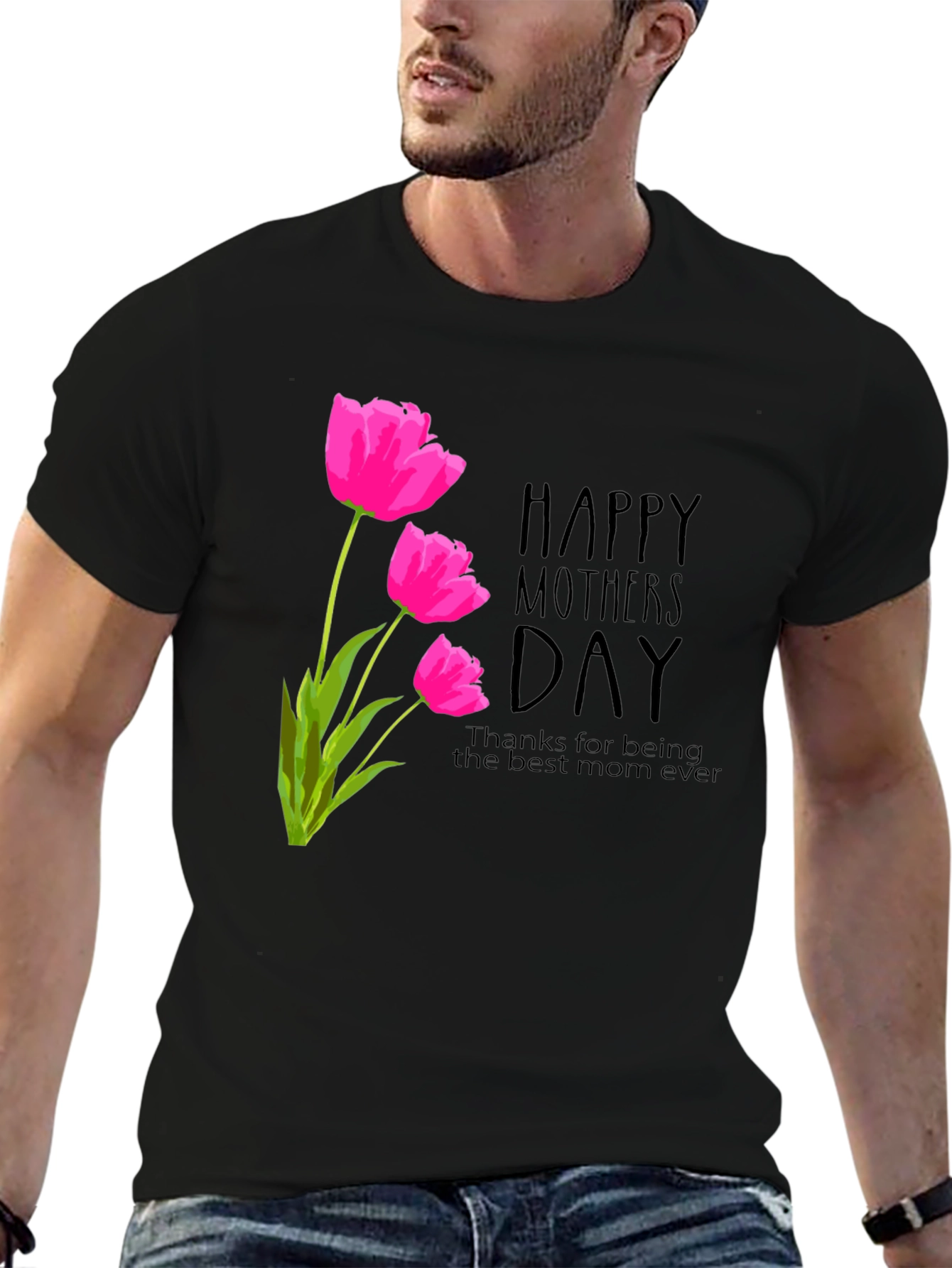 Happy Mothers Day Tulip Graphic T-Shirt