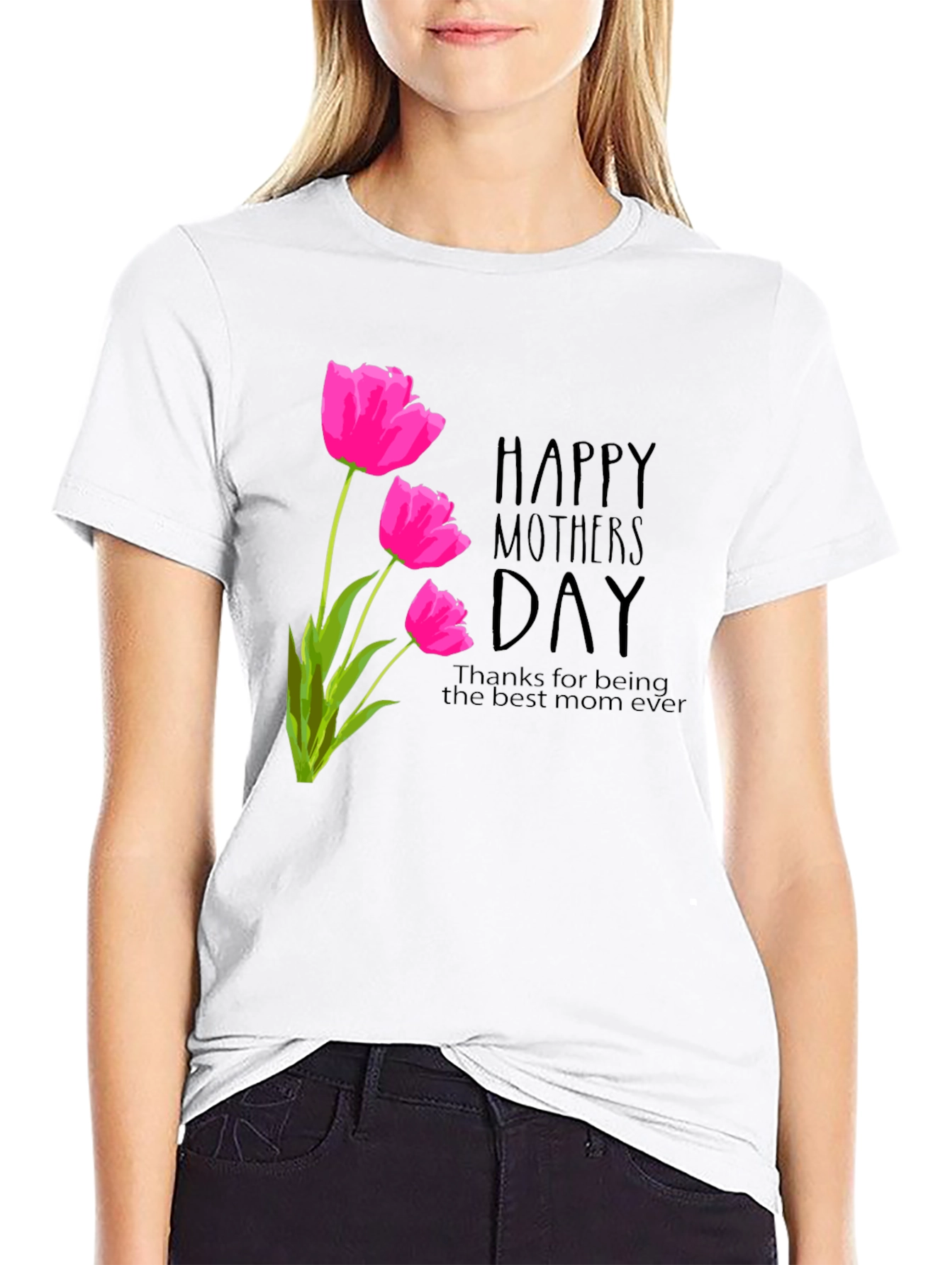Happy Mothers Day Tulip Graphic T-Shirt