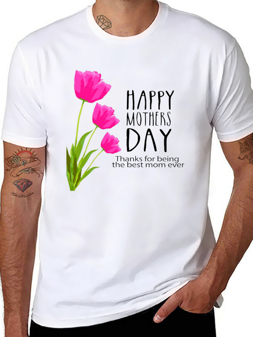 Happy Mothers Day Tulip Graphic T-Shirt