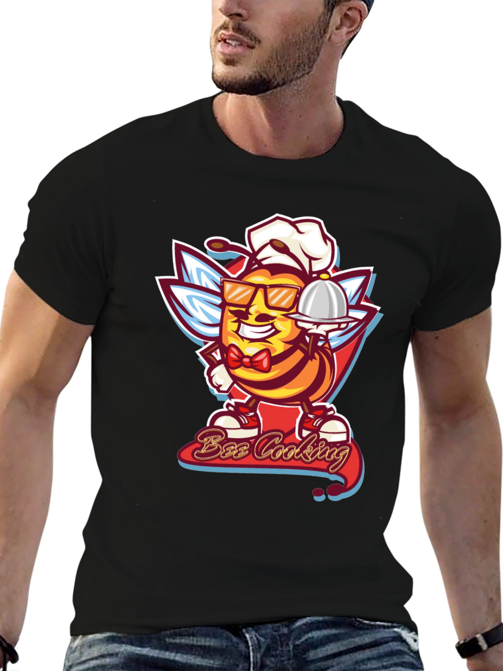 Bee Cooking T-Shirt - Chef Bee Graphic Tee