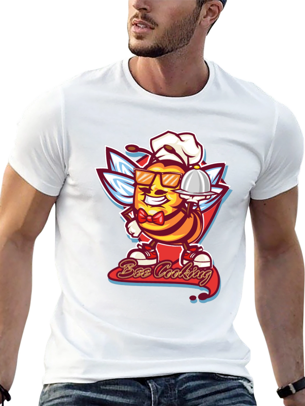 Bee Cooking T-Shirt - Chef Bee Graphic Tee