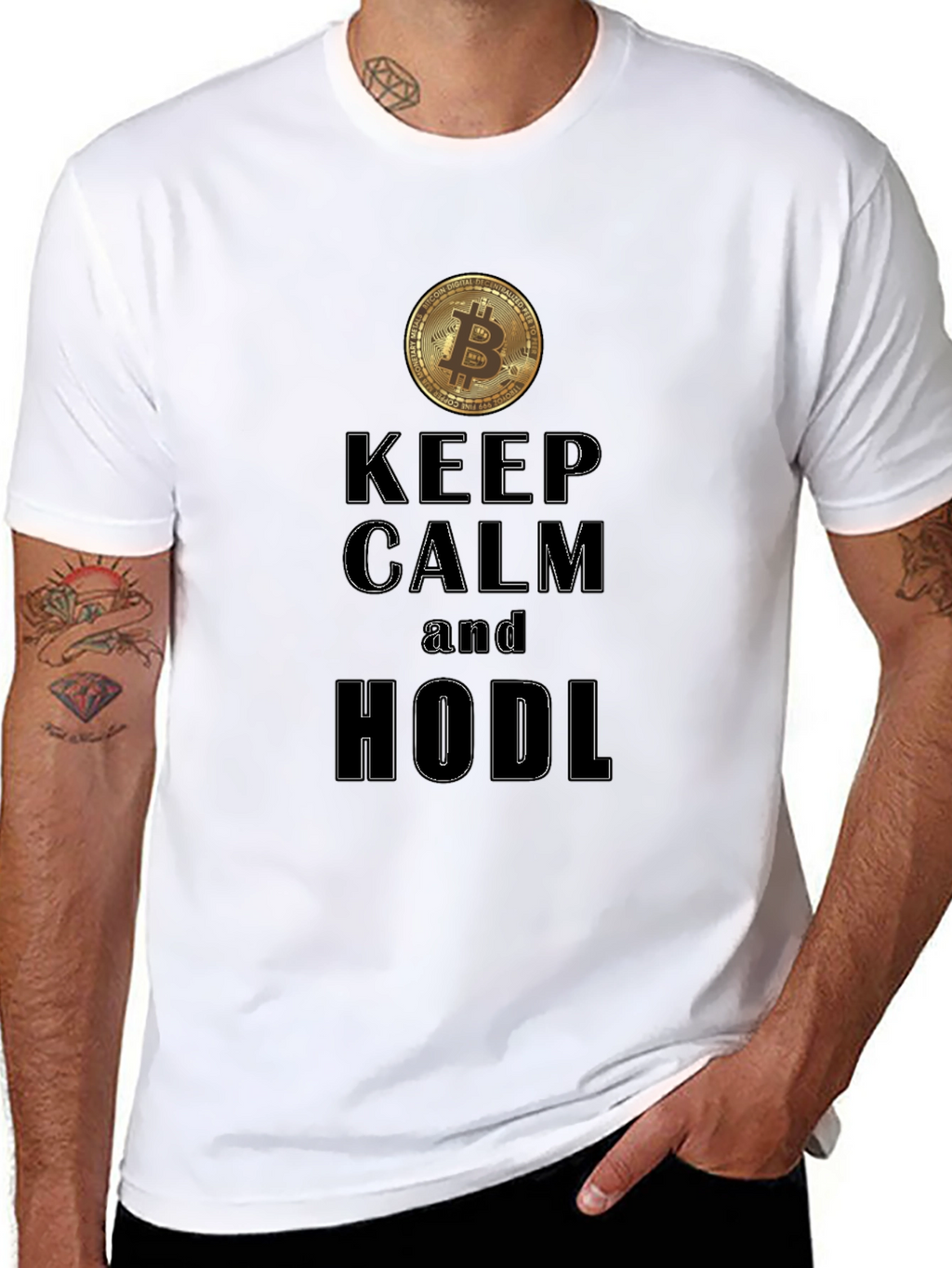 Keep Calm HODL Bitcoin Graphic Tee