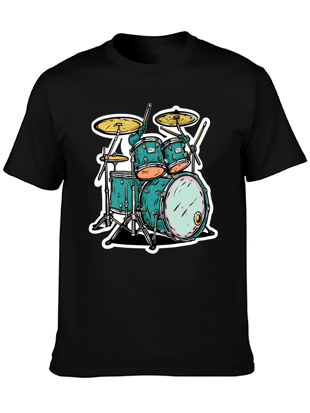 Cool Drum Kit Graphic Tee - Black T-Shirt