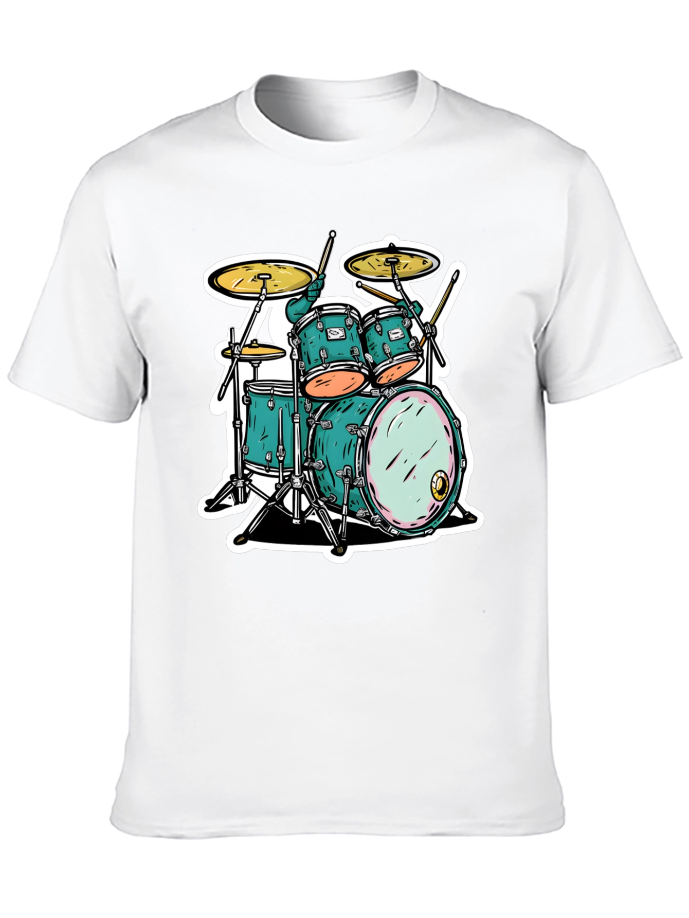 Cool Drum Kit Graphic Tee - Black T-Shirt