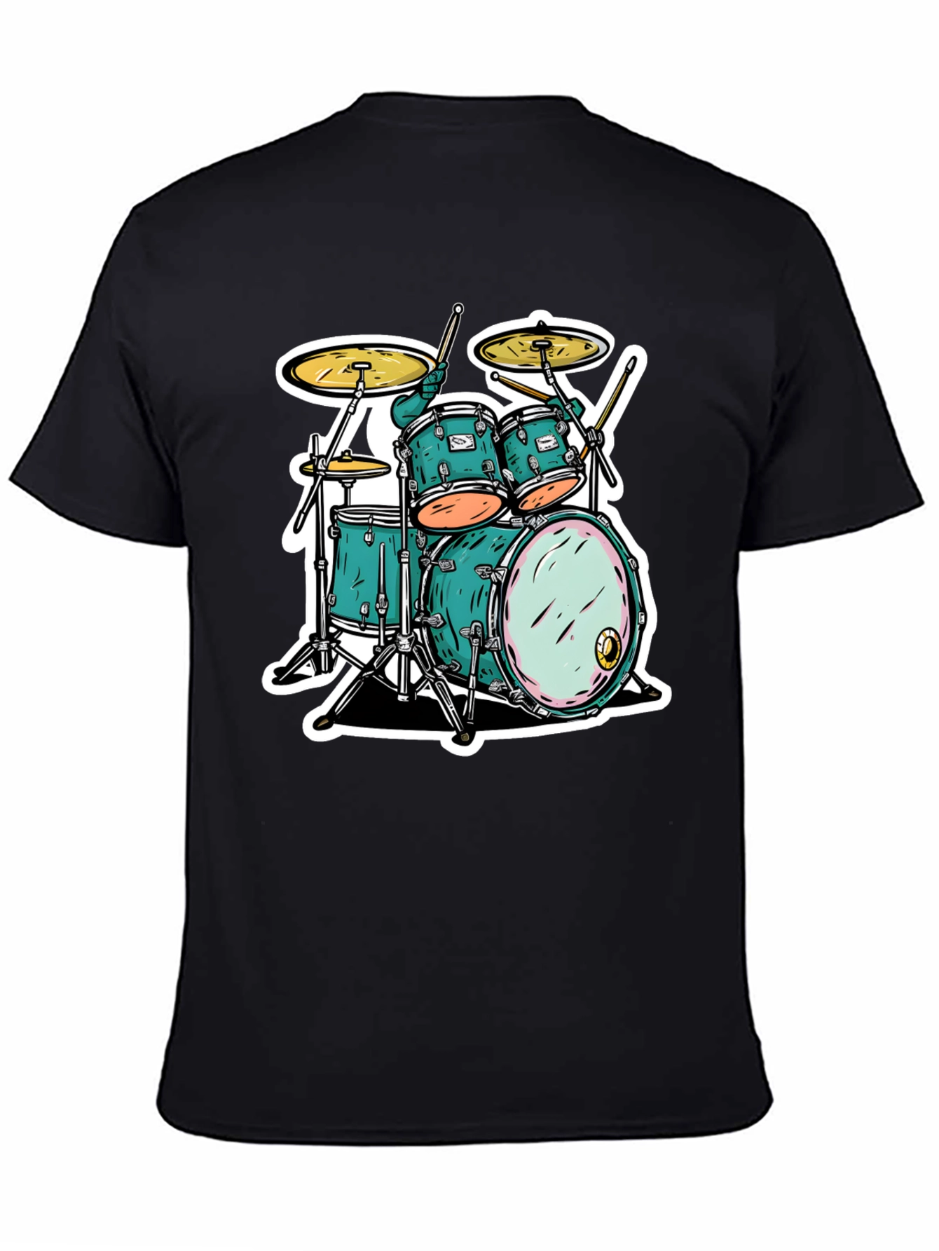Cool Drum Kit Graphic Tee - Black T-Shirt