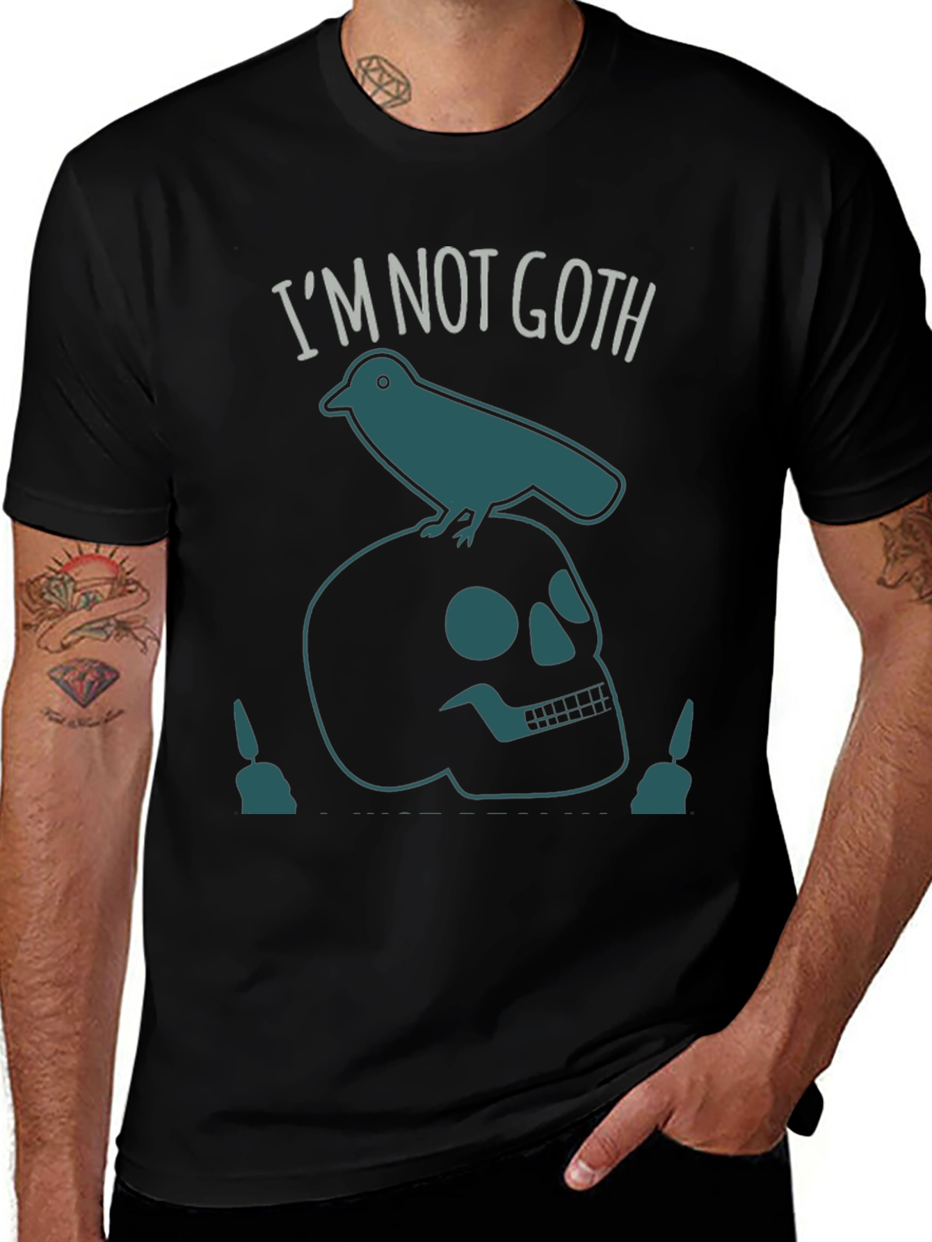 Im Not Goth Raven Skull T-Shirt
