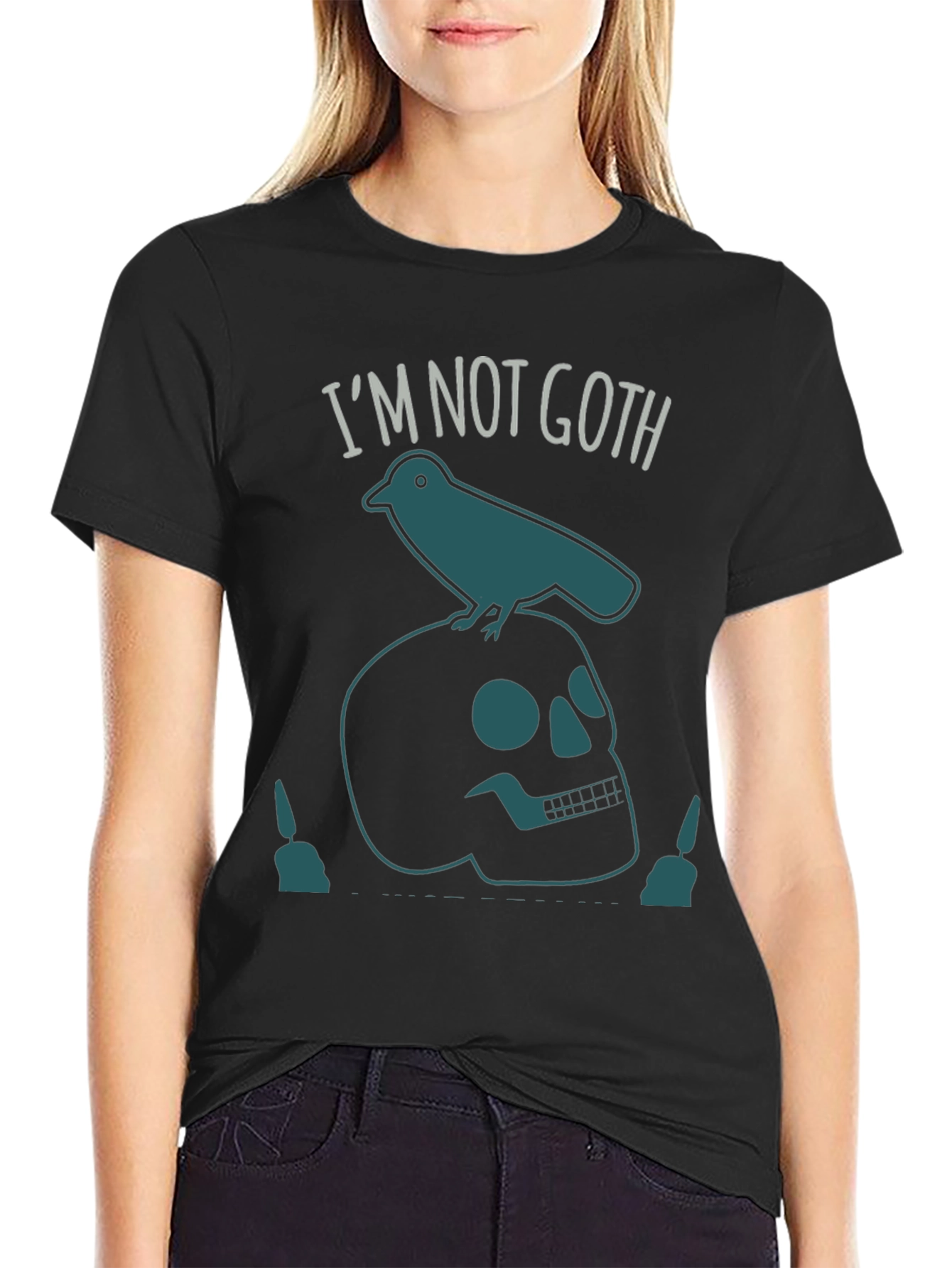 Im Not Goth Raven Skull T-Shirt