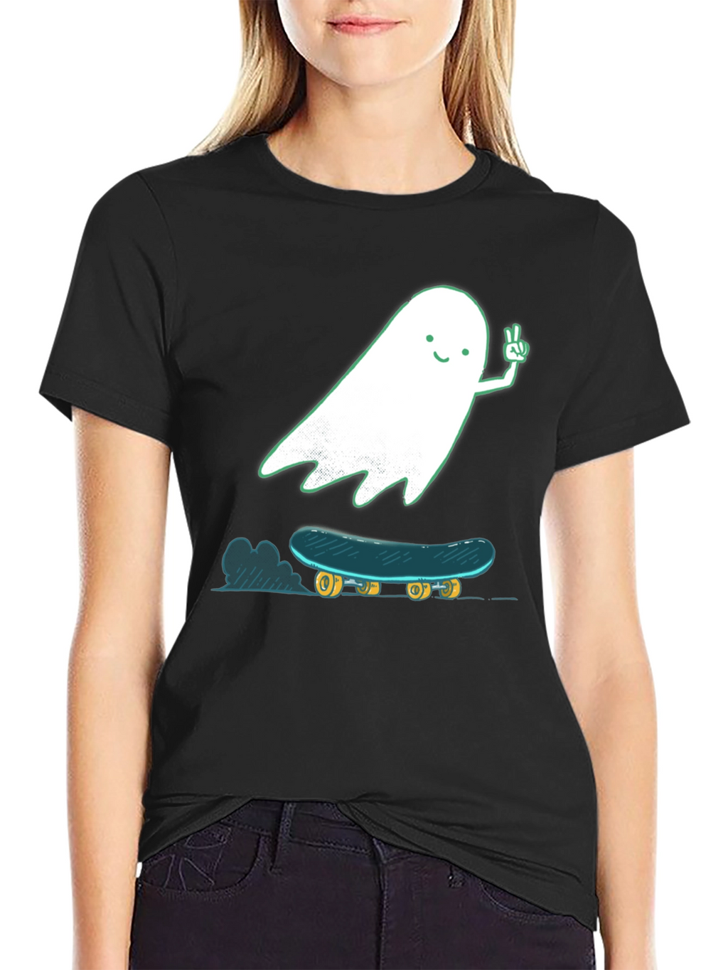Skateboarding Ghost Graphic T-Shirt