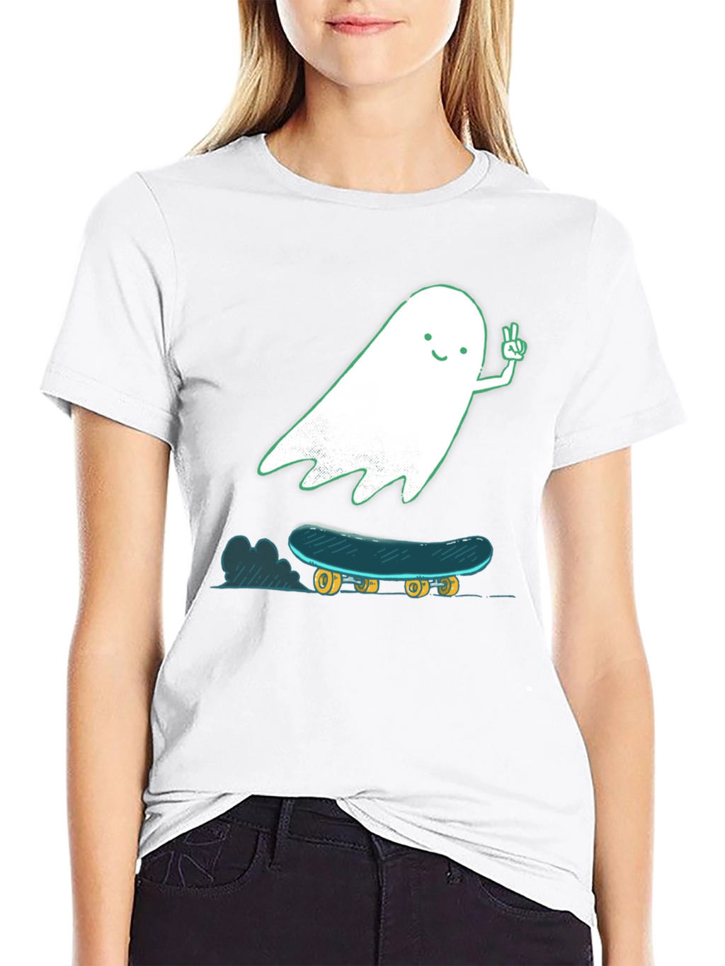 Skateboarding Ghost Graphic T-Shirt