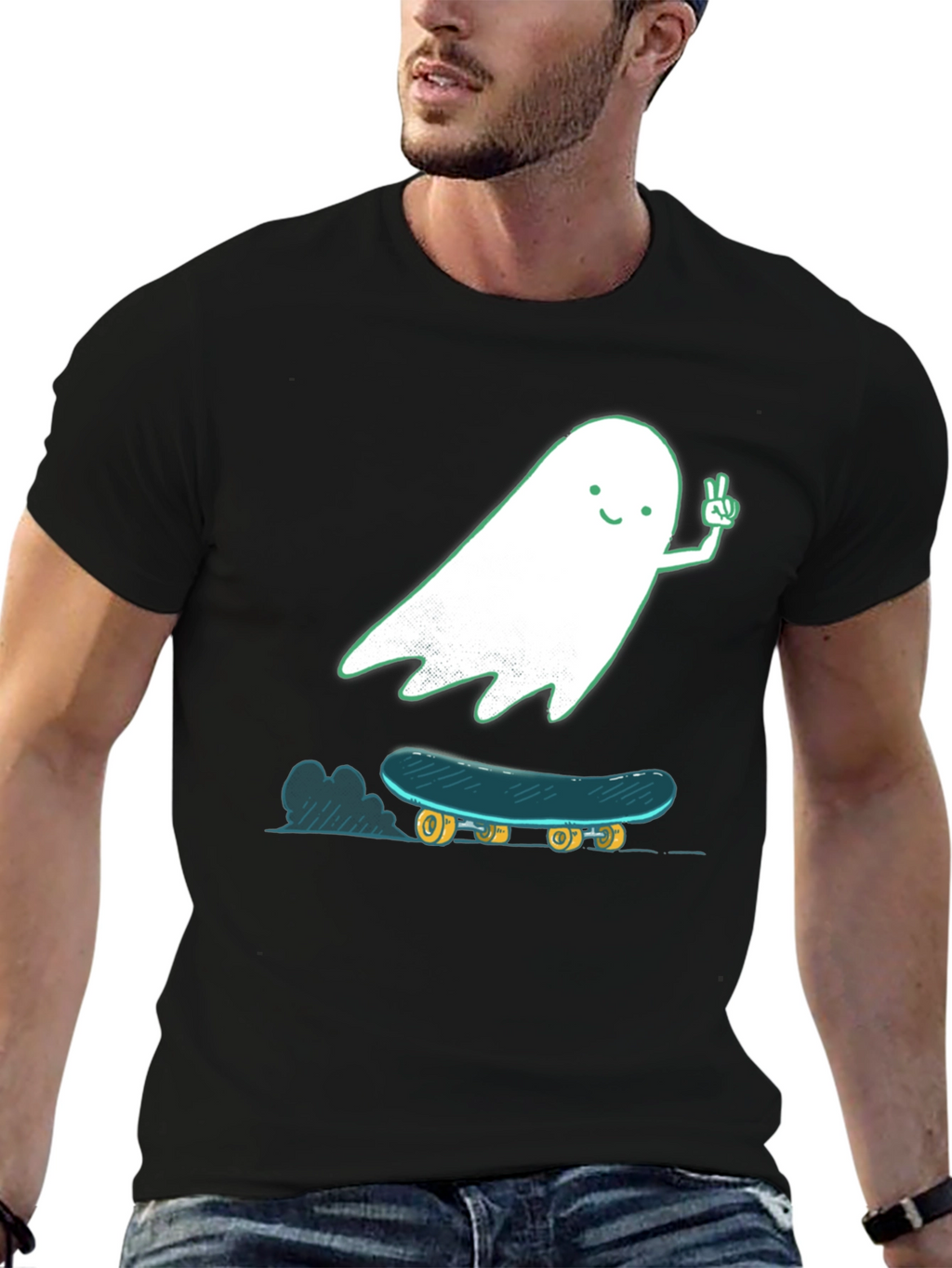 Skateboarding Ghost Graphic T-Shirt