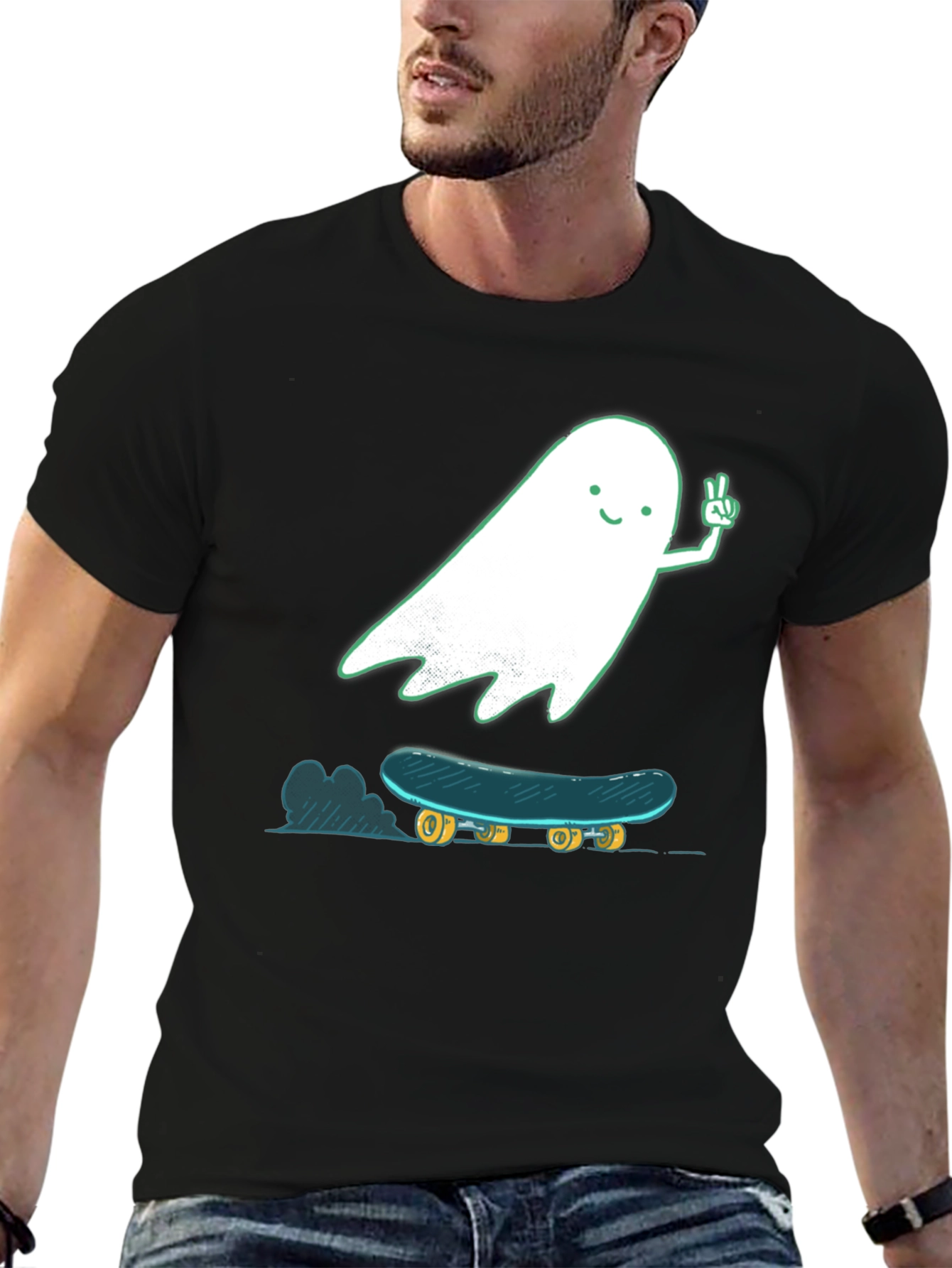 Skateboarding Ghost Graphic T-Shirt