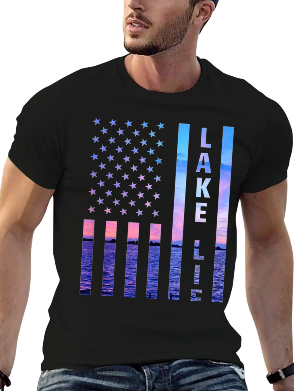 Lake Life USA Flag Tee