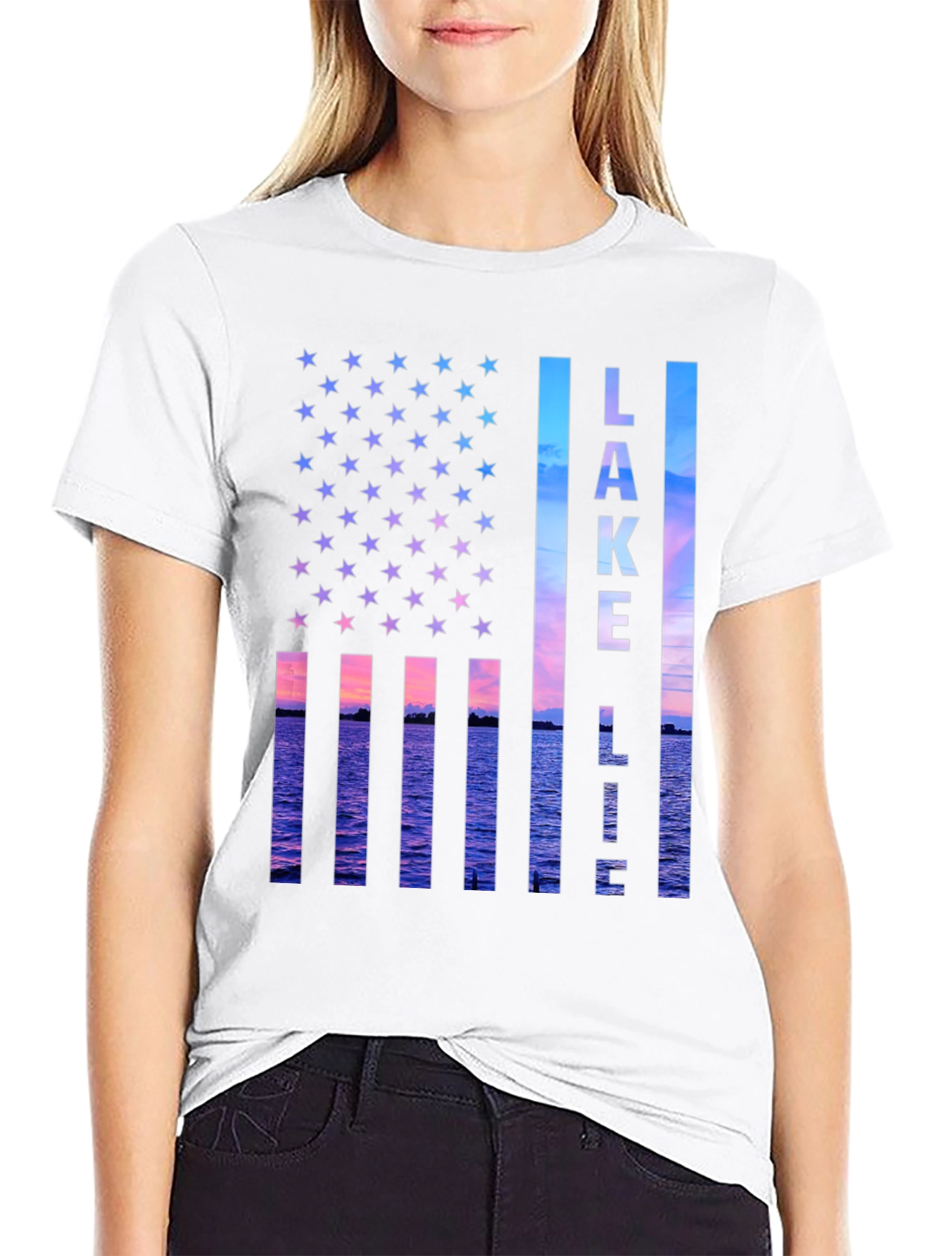 Lake Life USA Flag Tee