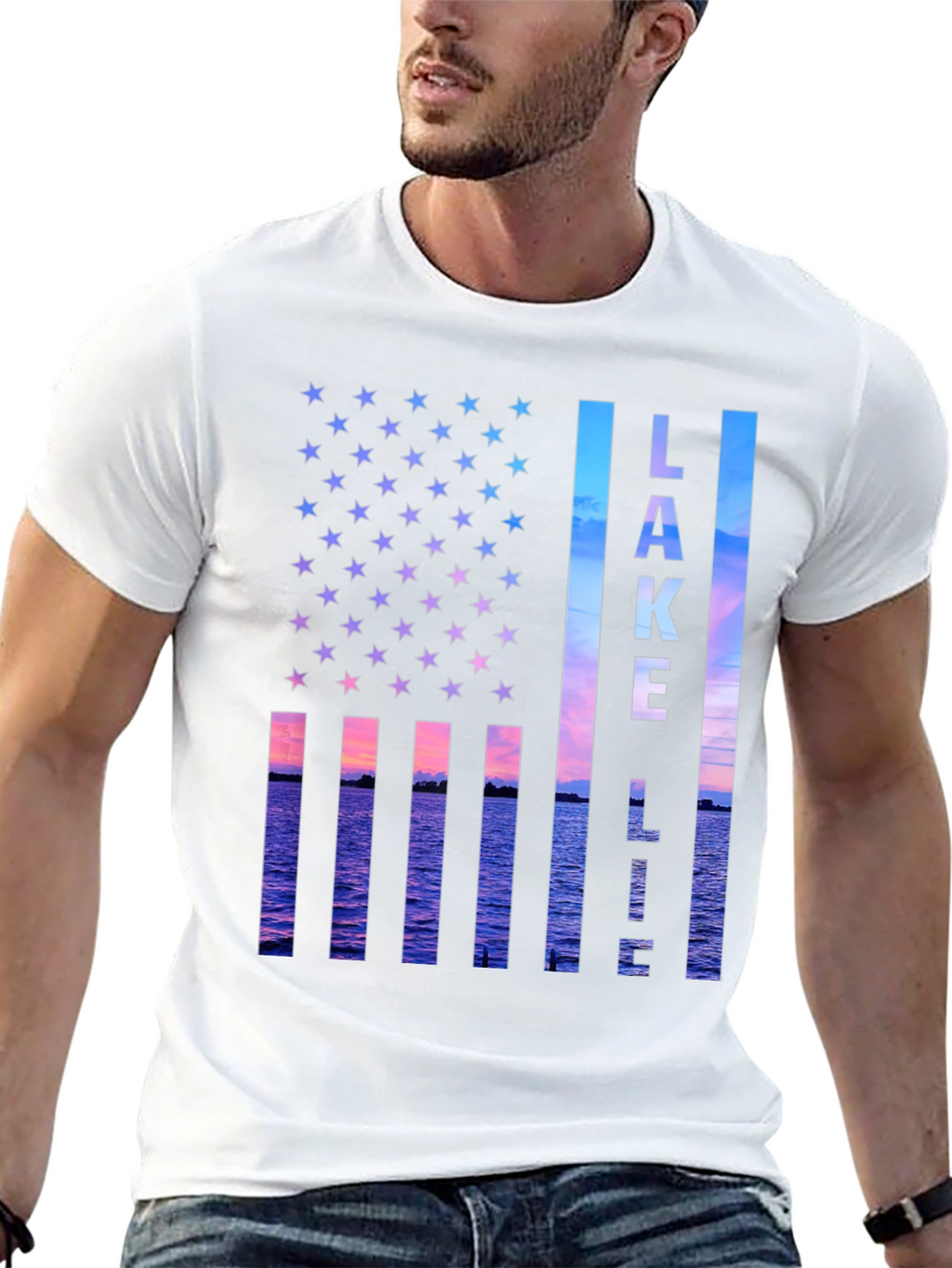 Lake Life USA Flag Tee