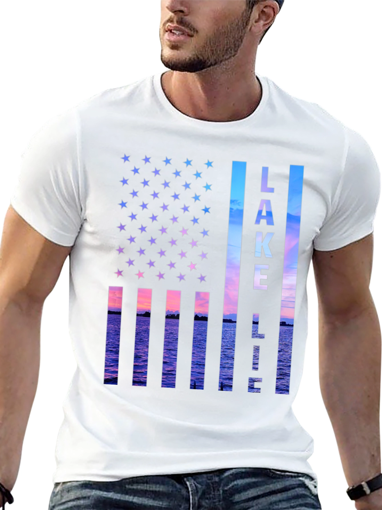 Lake Life USA Flag Tee