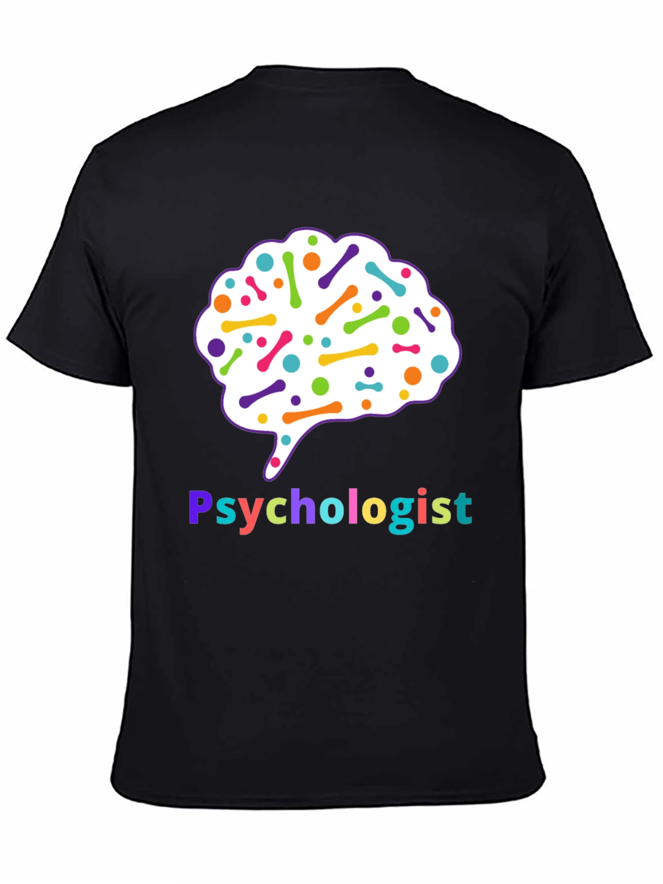 Psychologist Brain Graphic T-Shirt - Colorful Mind Tee