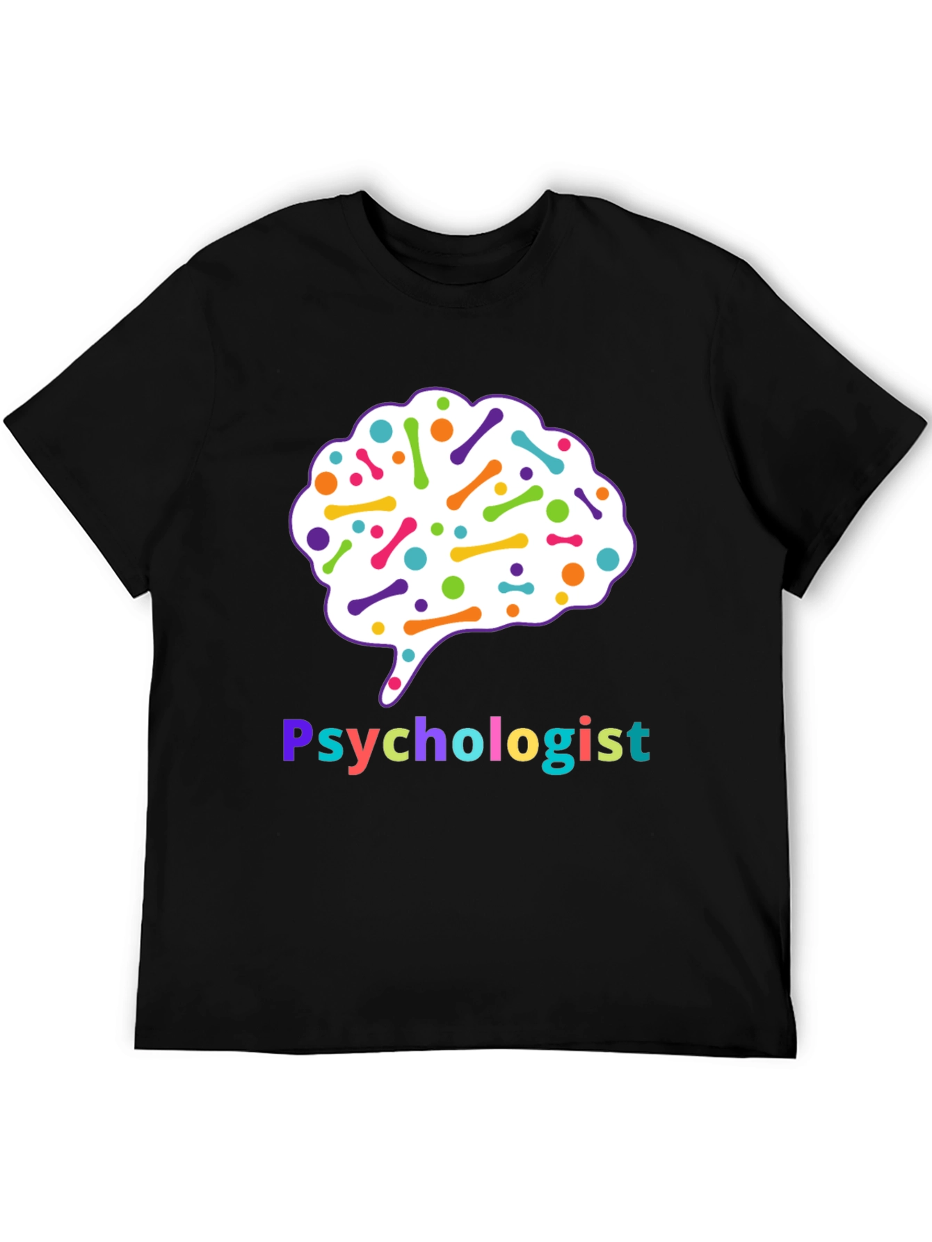 Psychologist Brain Graphic T-Shirt - Colorful Mind Tee