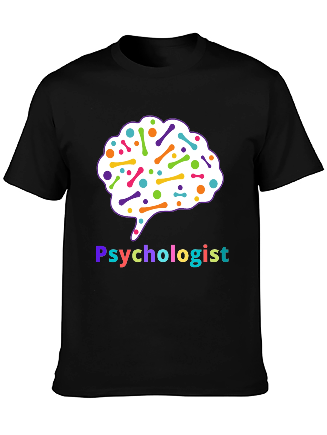 Psychologist Brain Graphic T-Shirt - Colorful Mind Tee