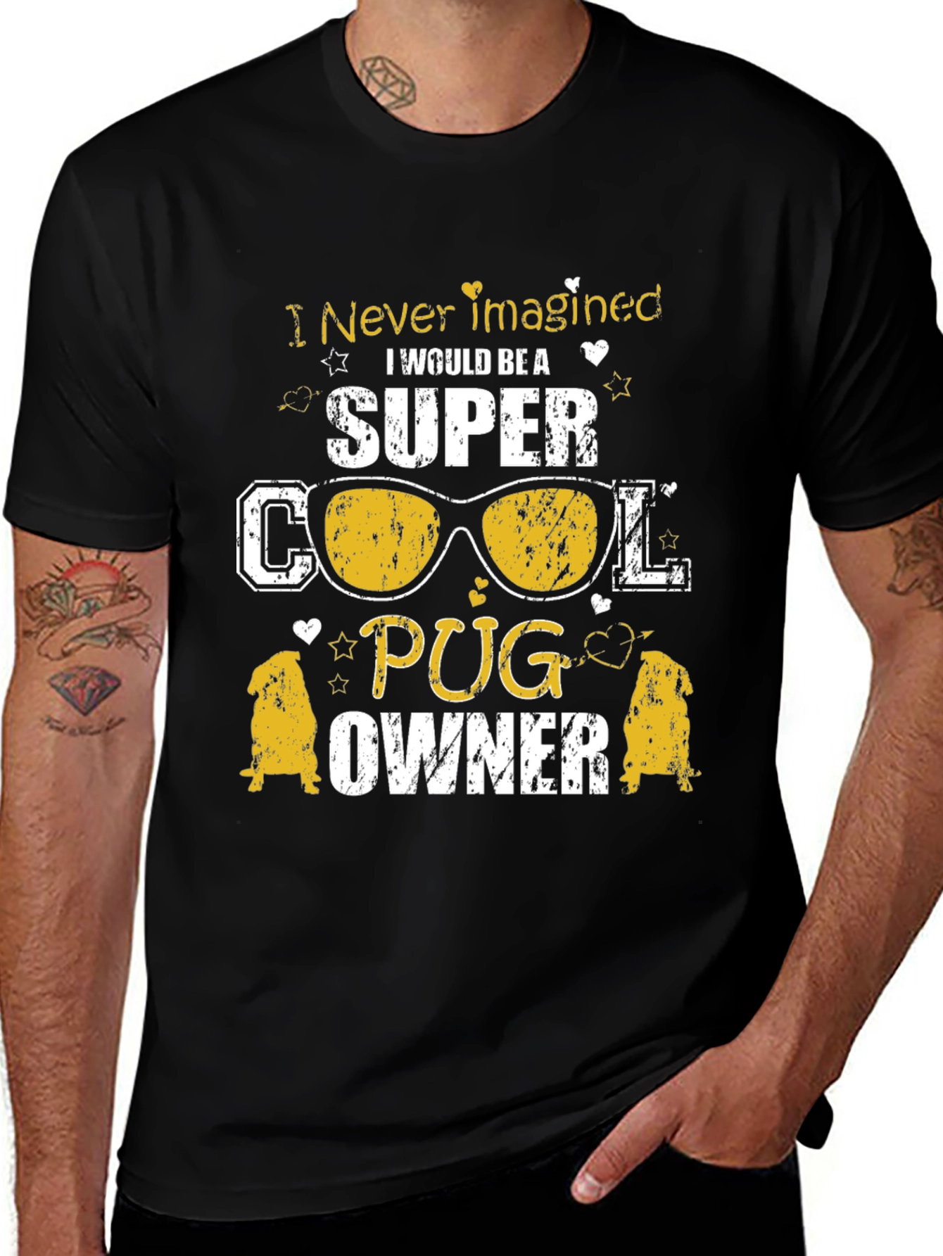 Super Cool Pug Owner Graphic T-Shirt