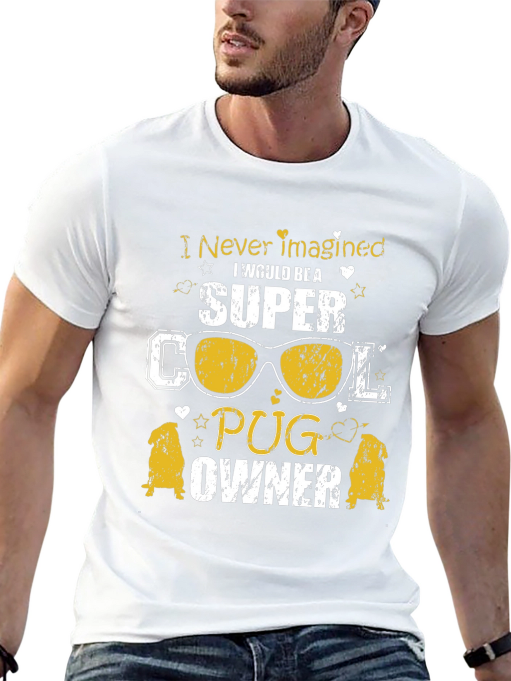 Super Cool Pug Owner Graphic T-Shirt