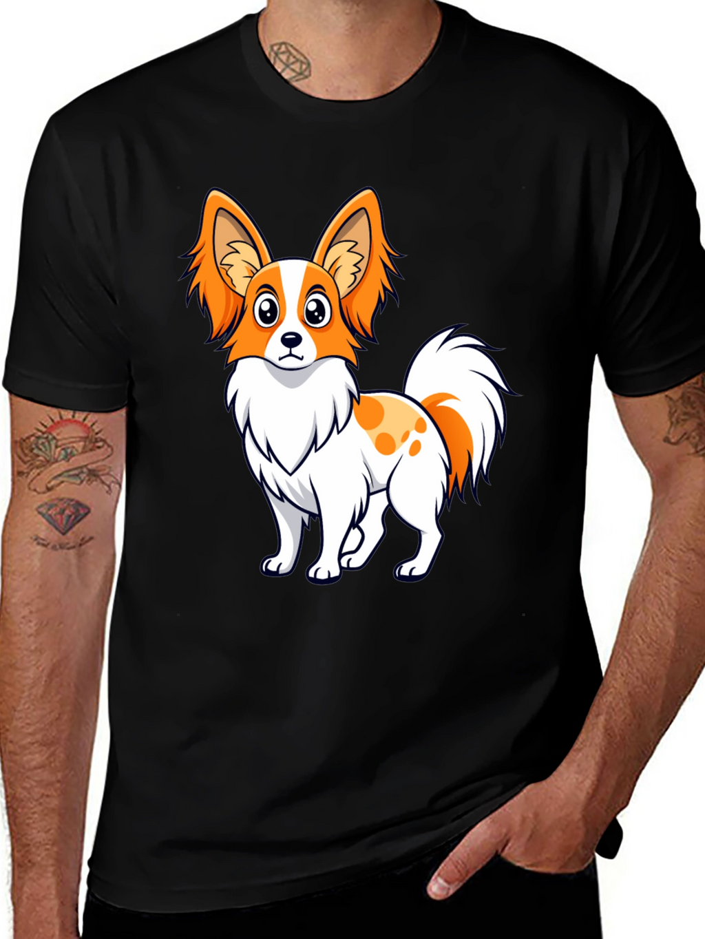 Cute Dog Graphic Tee - Unisex Black T-Shirt