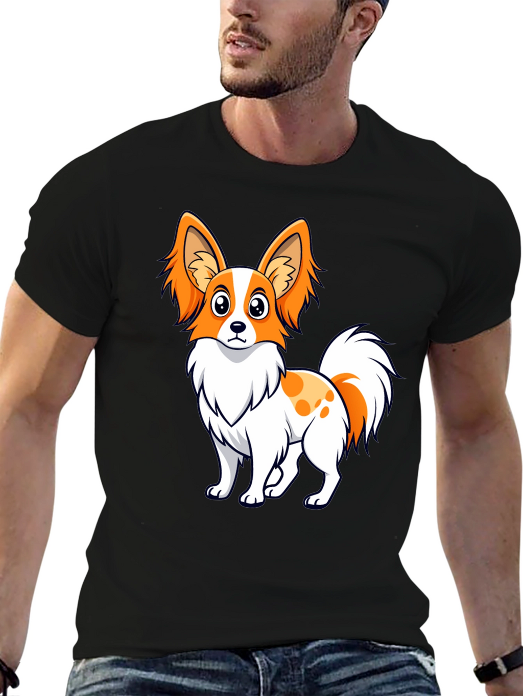 Cute Dog Graphic Tee - Unisex Black T-Shirt